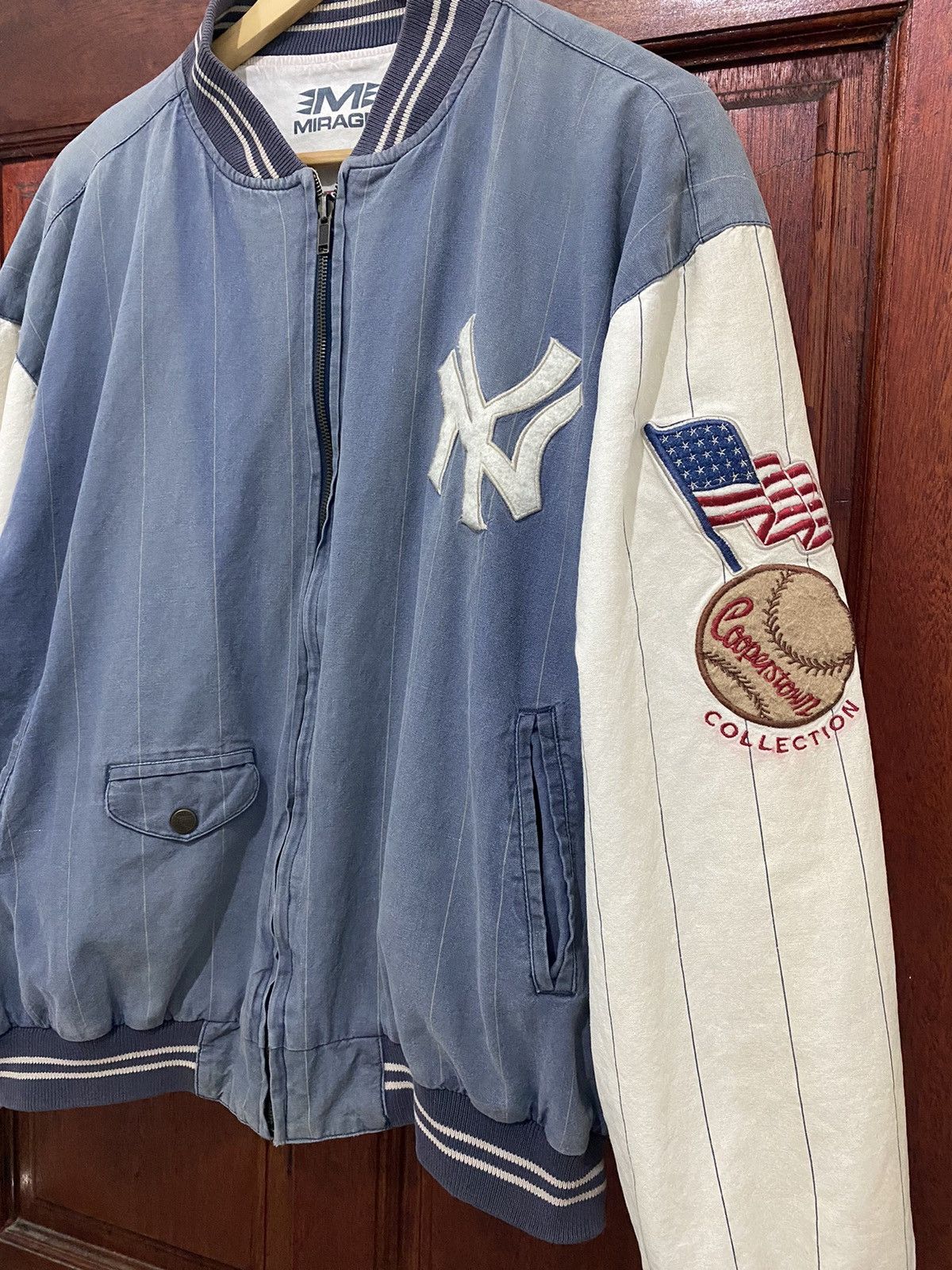 Vintage 90s Mirage NY Yankees Reversible Bomber Jacket - 7