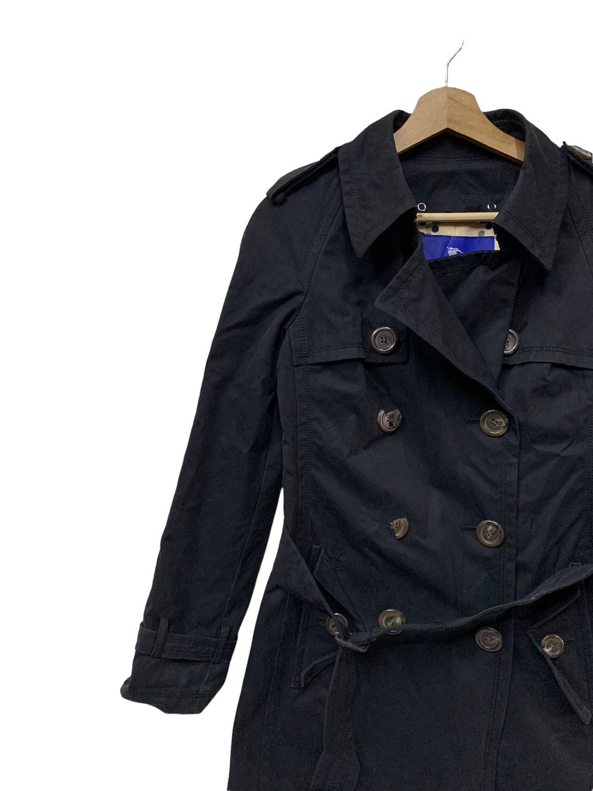 🔥BURBERRY BLUE LABEL WOOL CHERRY LINED TRENCH COAT - 6