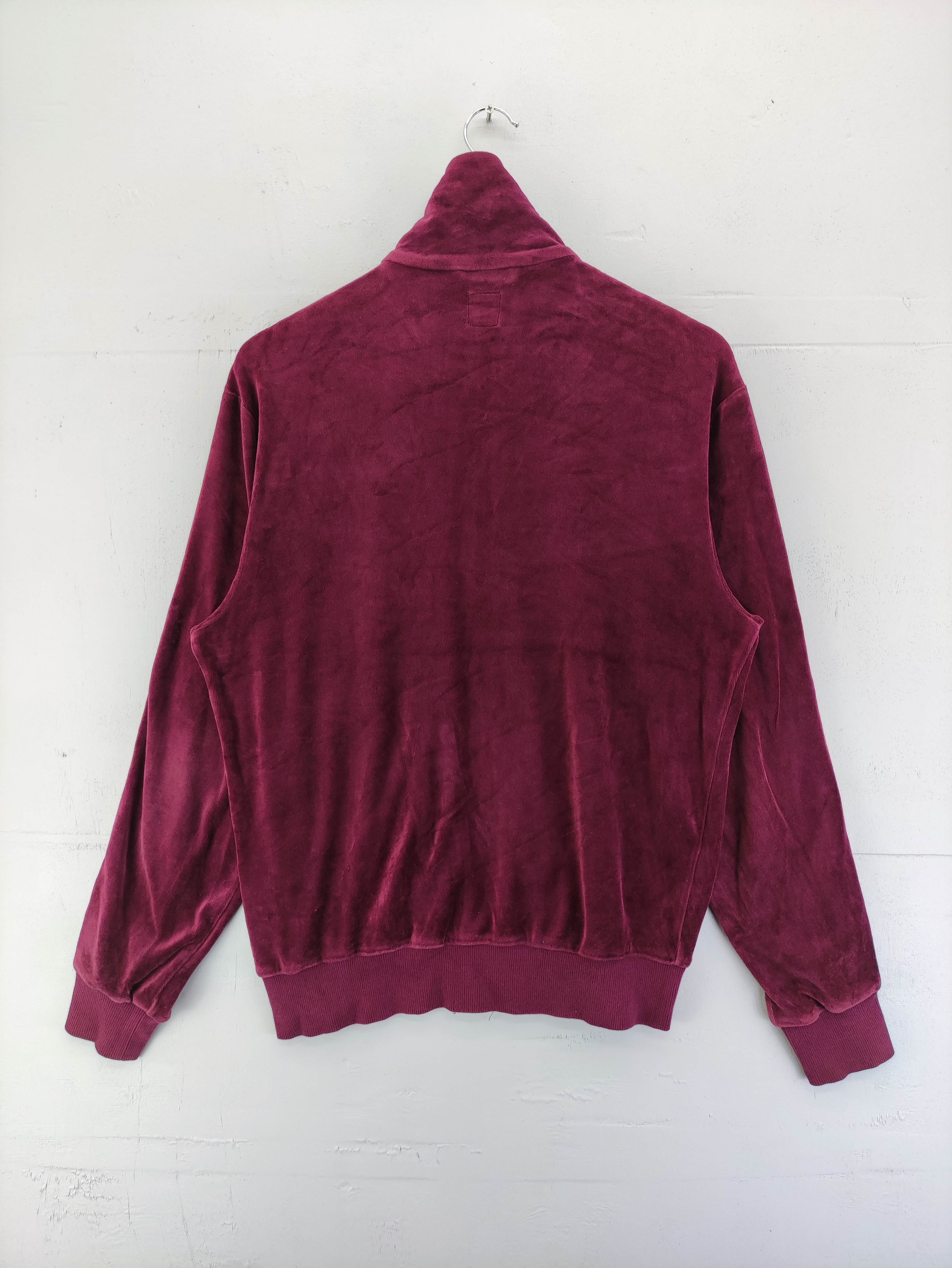 Adidas Velvet Sweater Zipper 3 Striped On Sleeve - 9