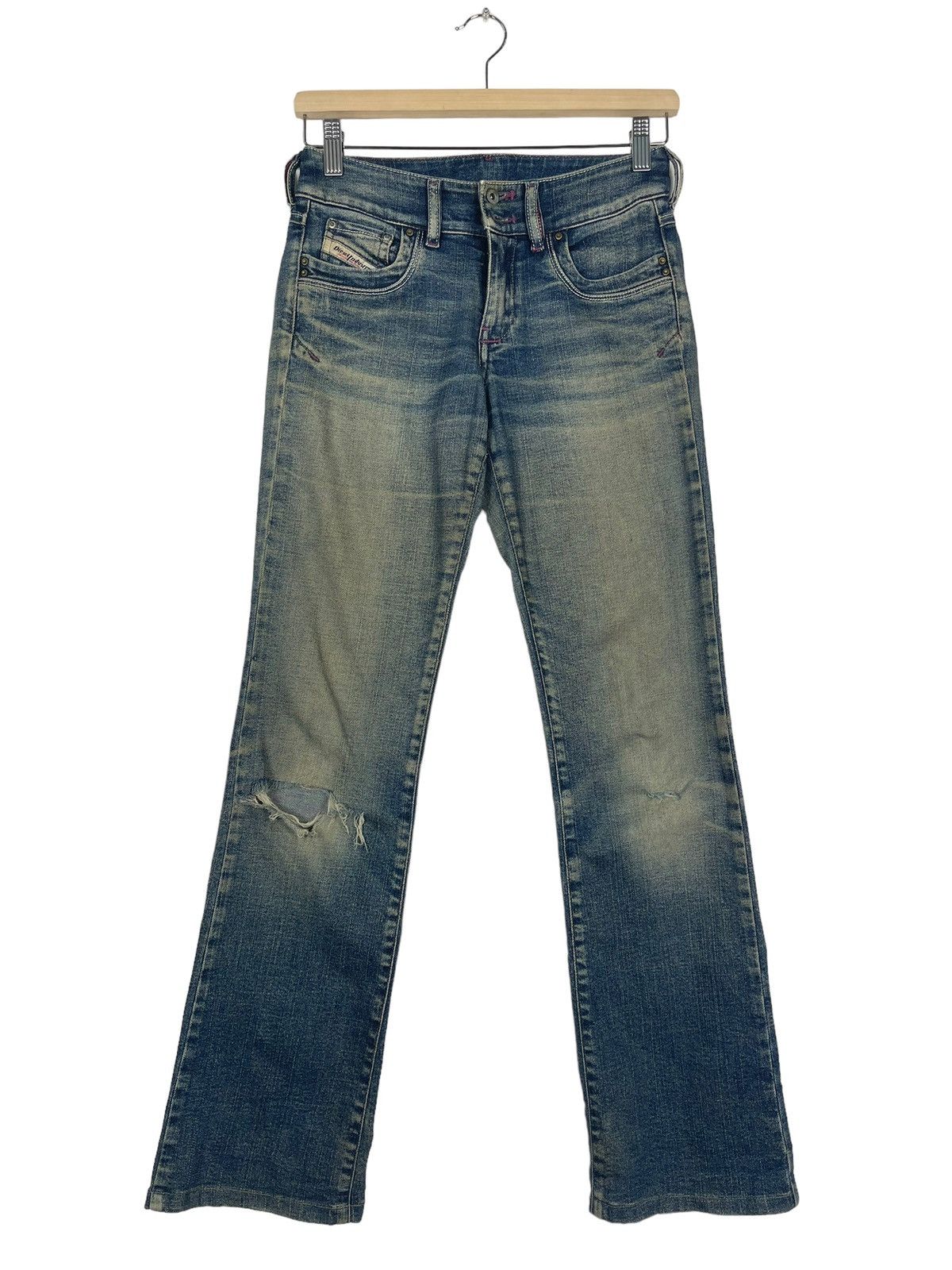 Diesel High Waist Bootcut Ripped Jeans - 1
