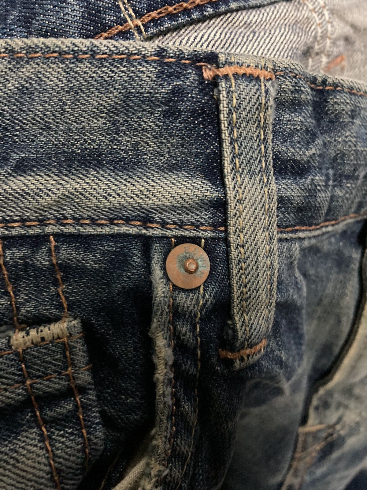 Rare‼️Edwin Distressed Patchwork Denim Jeans - 7