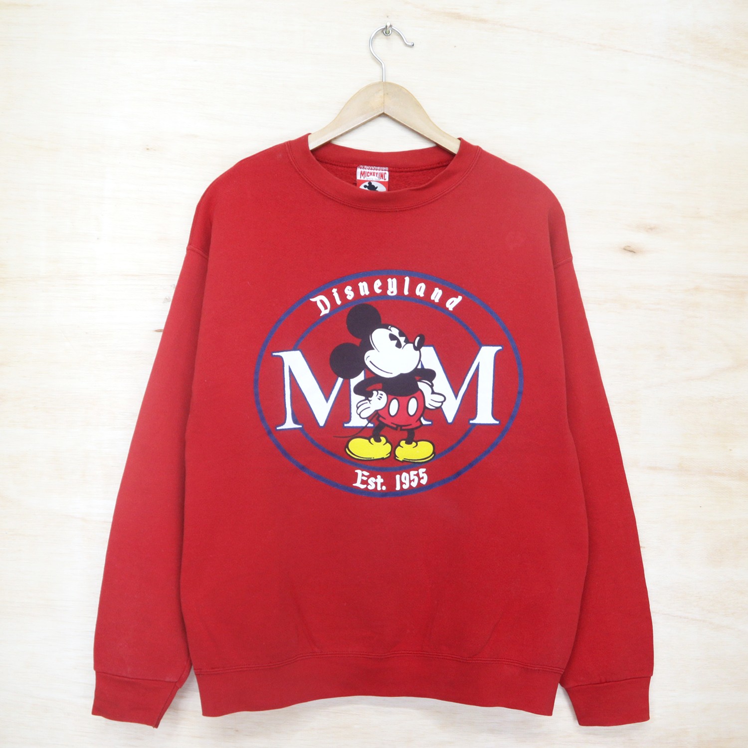 Vintage 80s 90s Disneyland Mickey Mouse Est 1955 By MICKEY INC Big Logo Sweater Sweatshirt - 1