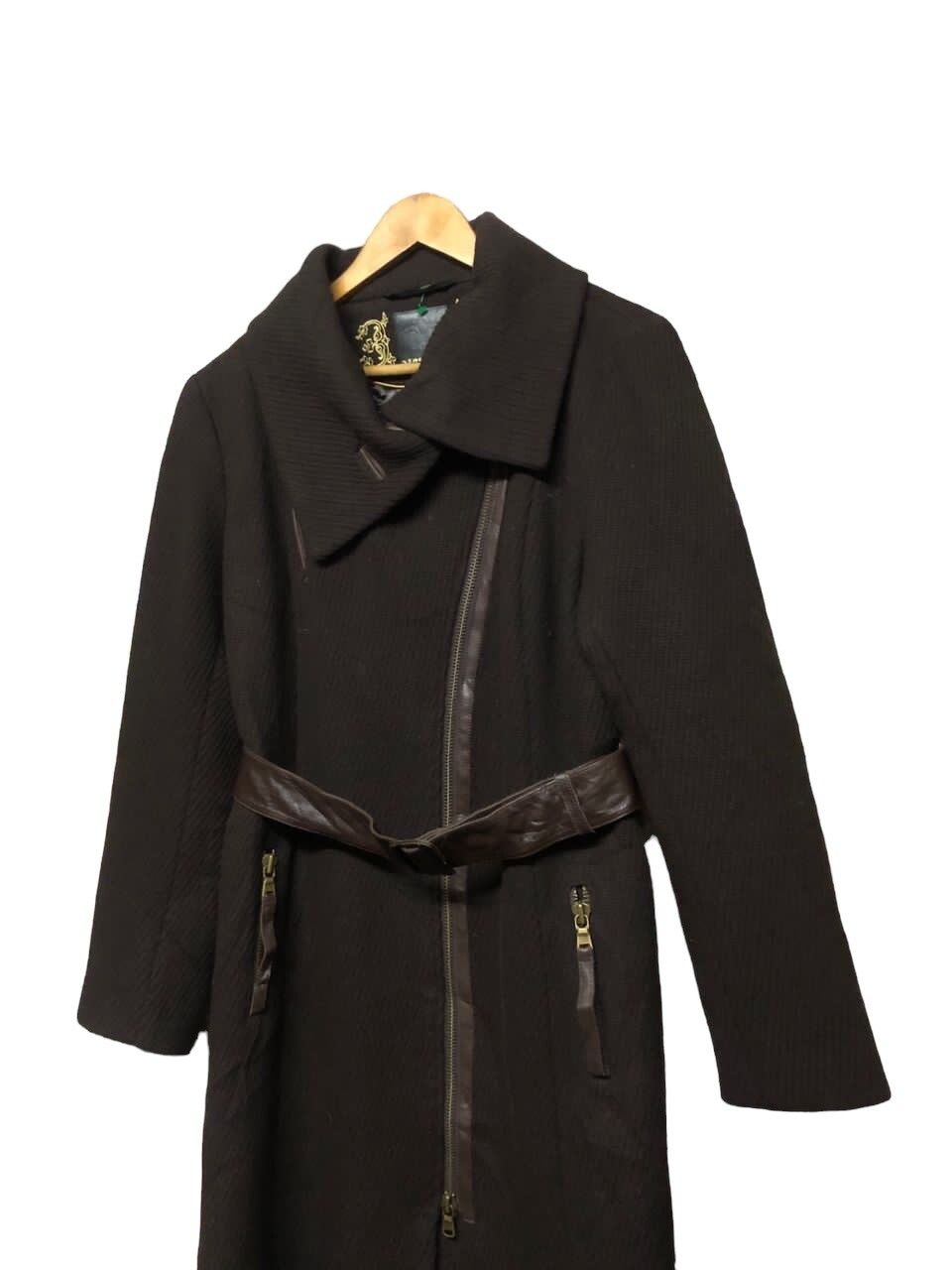 Authentic🔥Mackage Wool Asymetrical Longcoat Leather Belt - 6