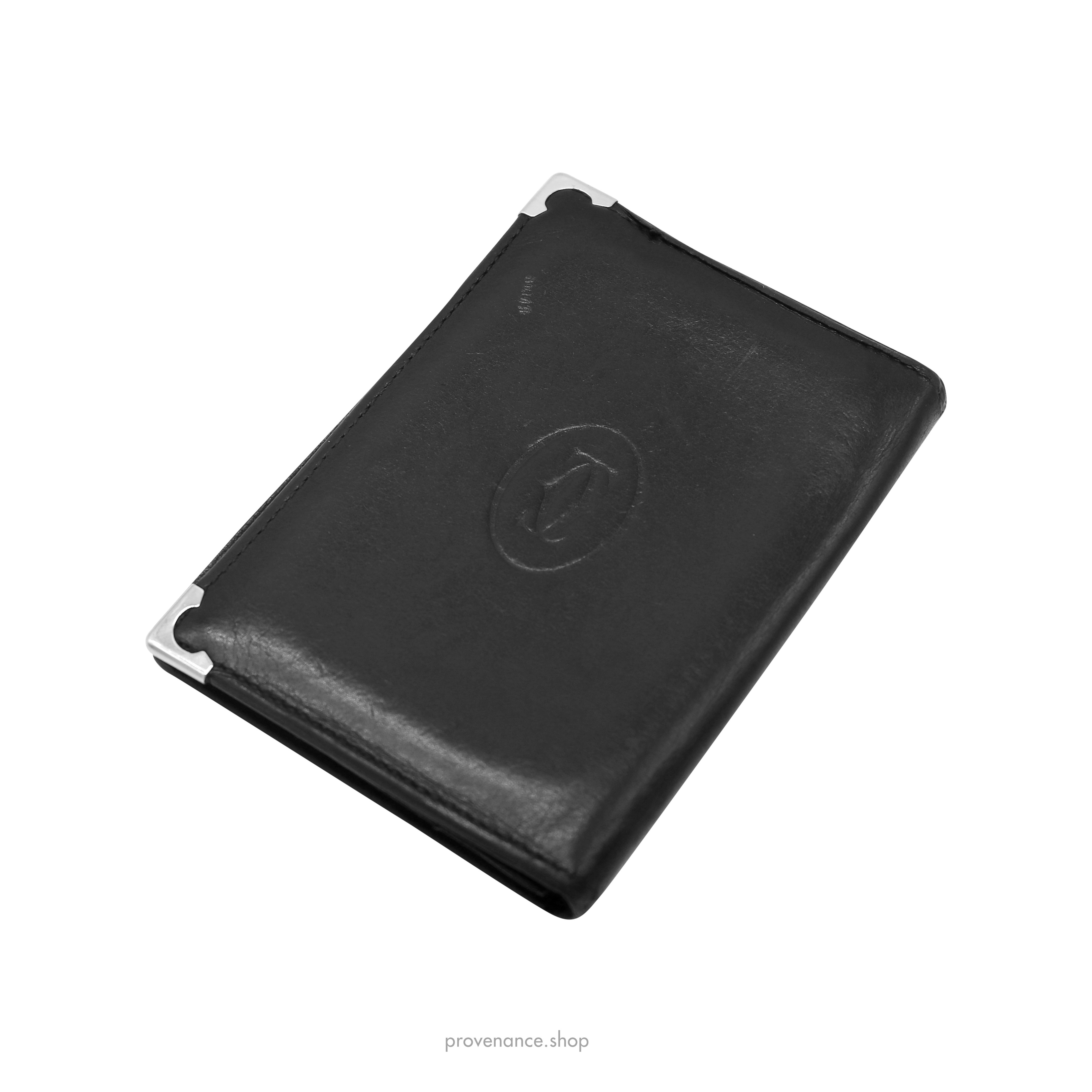 Pocket Organizer Wallet - Black & Burgundy Leather - 6