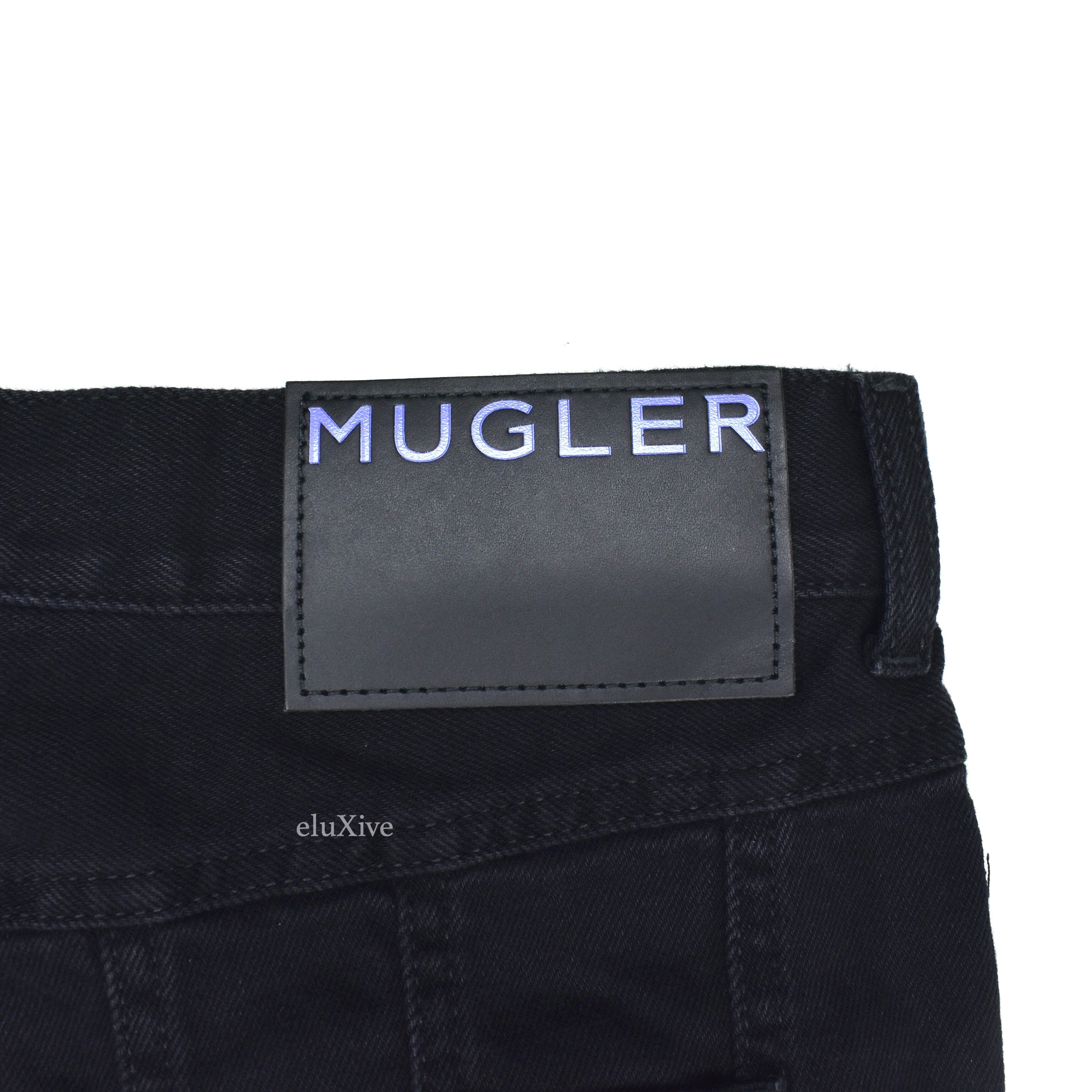 Mugler H&M Black Spiral Panel Denim Jeans - 8