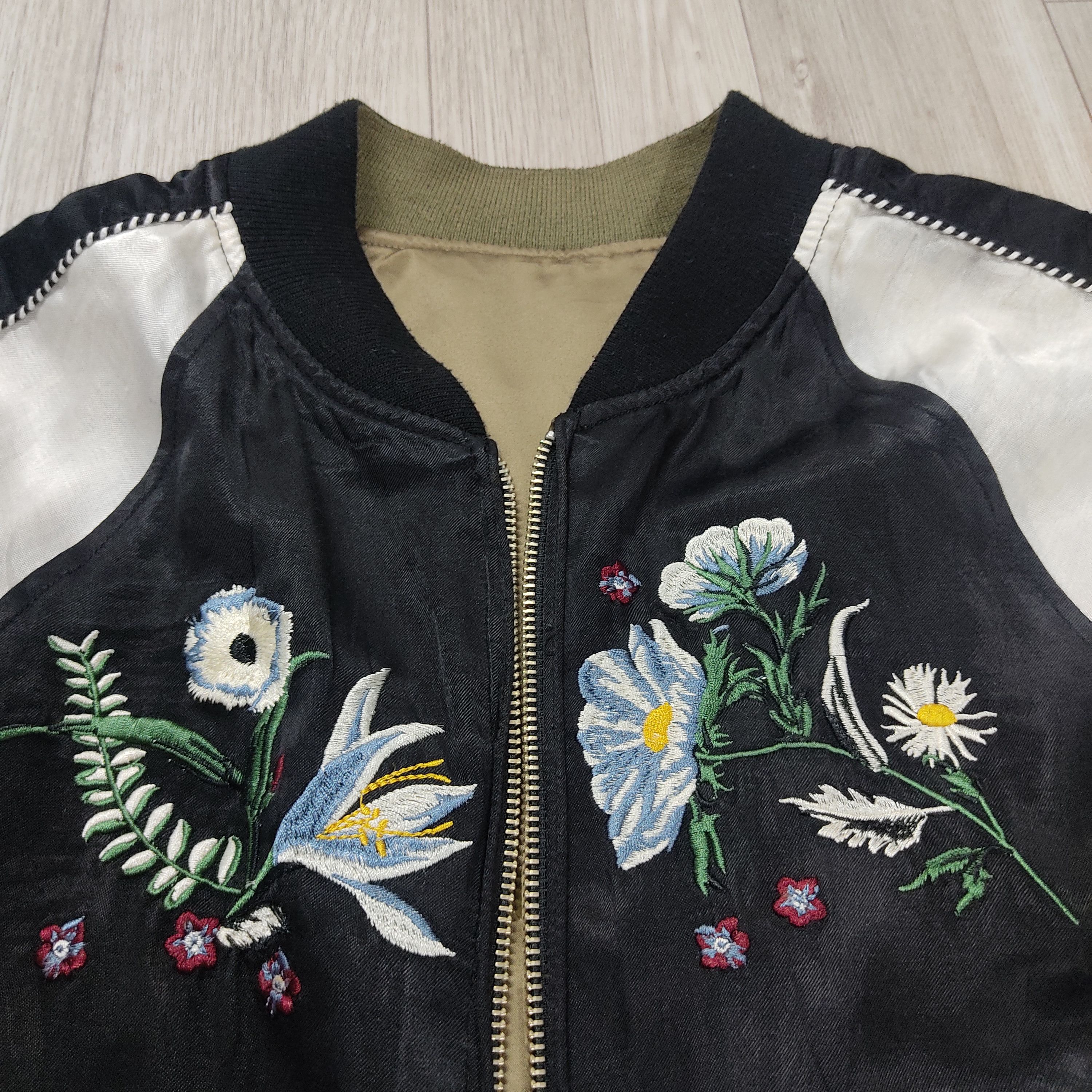 Japanese Brand - MOUSSY Embroidered Flowers Reversible Sukajan Jacket - 9