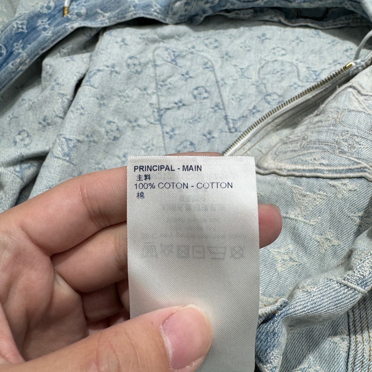louis vuitton  nba monogram full print hooded denim jacket - 4