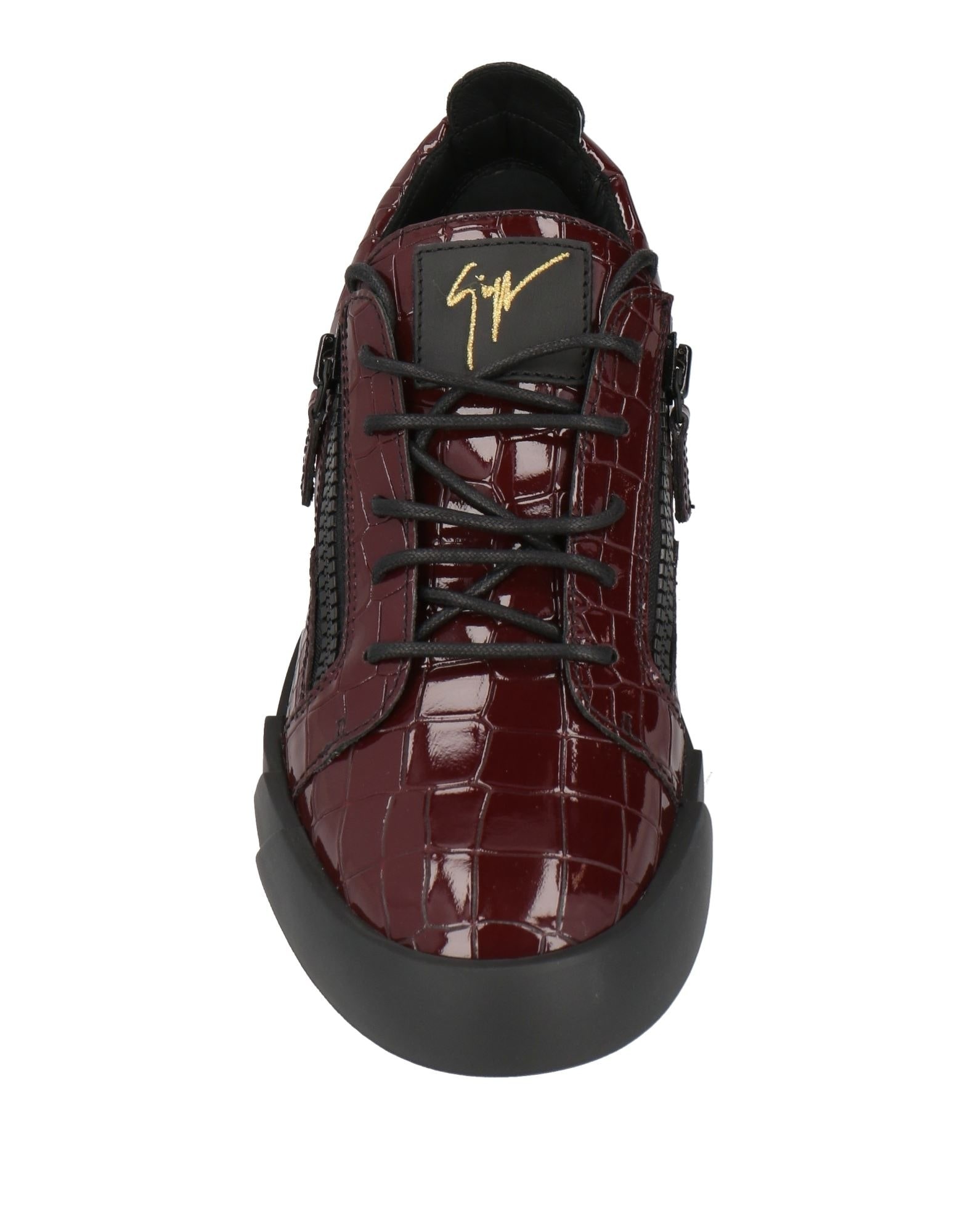 Burgundy Men's Sneakers - 4