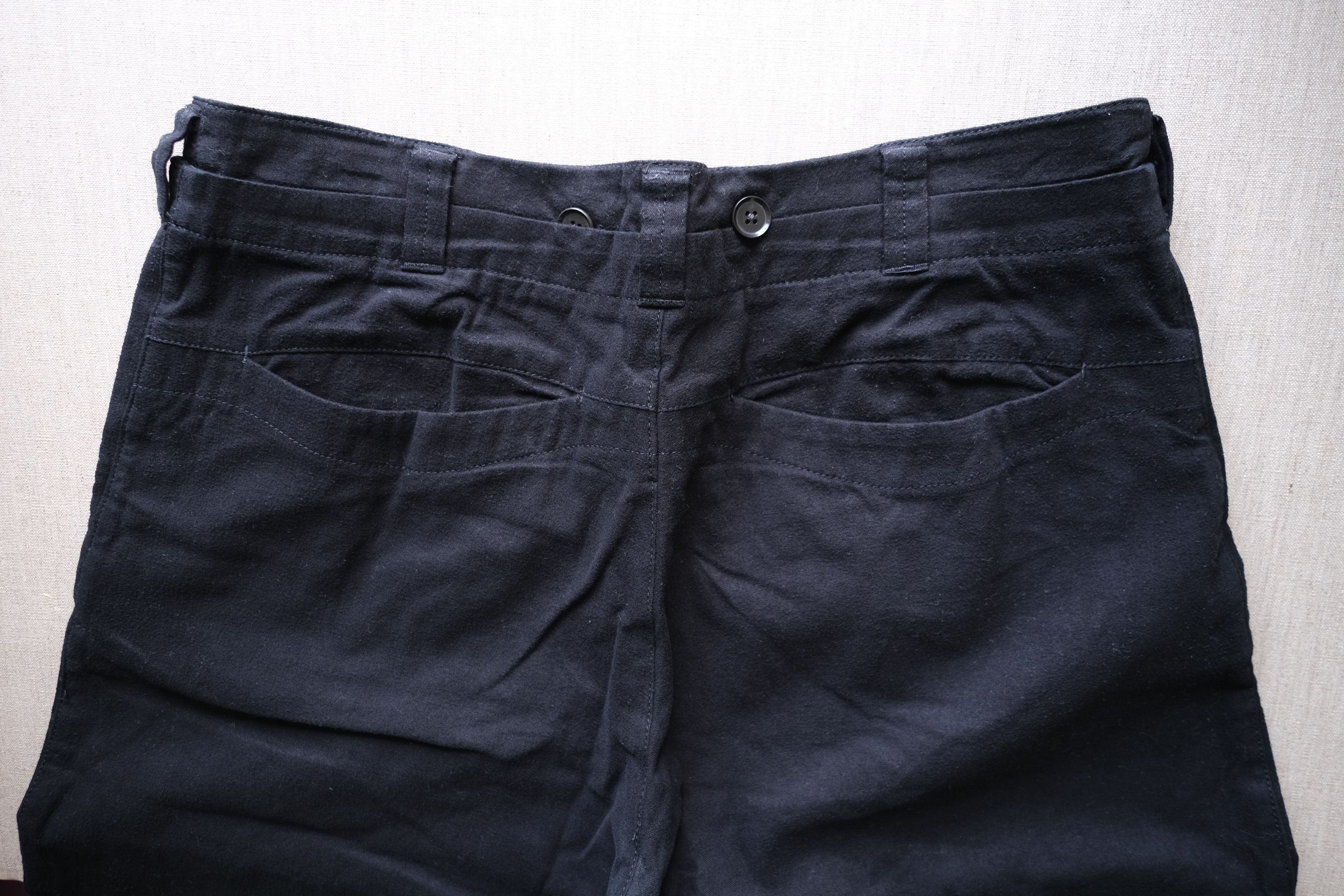 2000s Linen-Cotton Hem Button and Shadowbox Knee Pants - 12