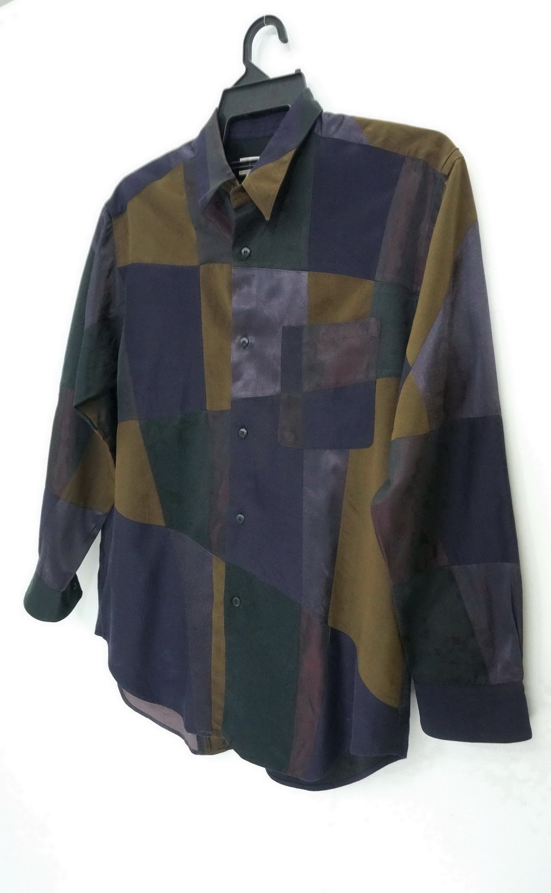 Rare 90s FICCE RAZZA Vintage Patchwork LS Shirt Japan - 3