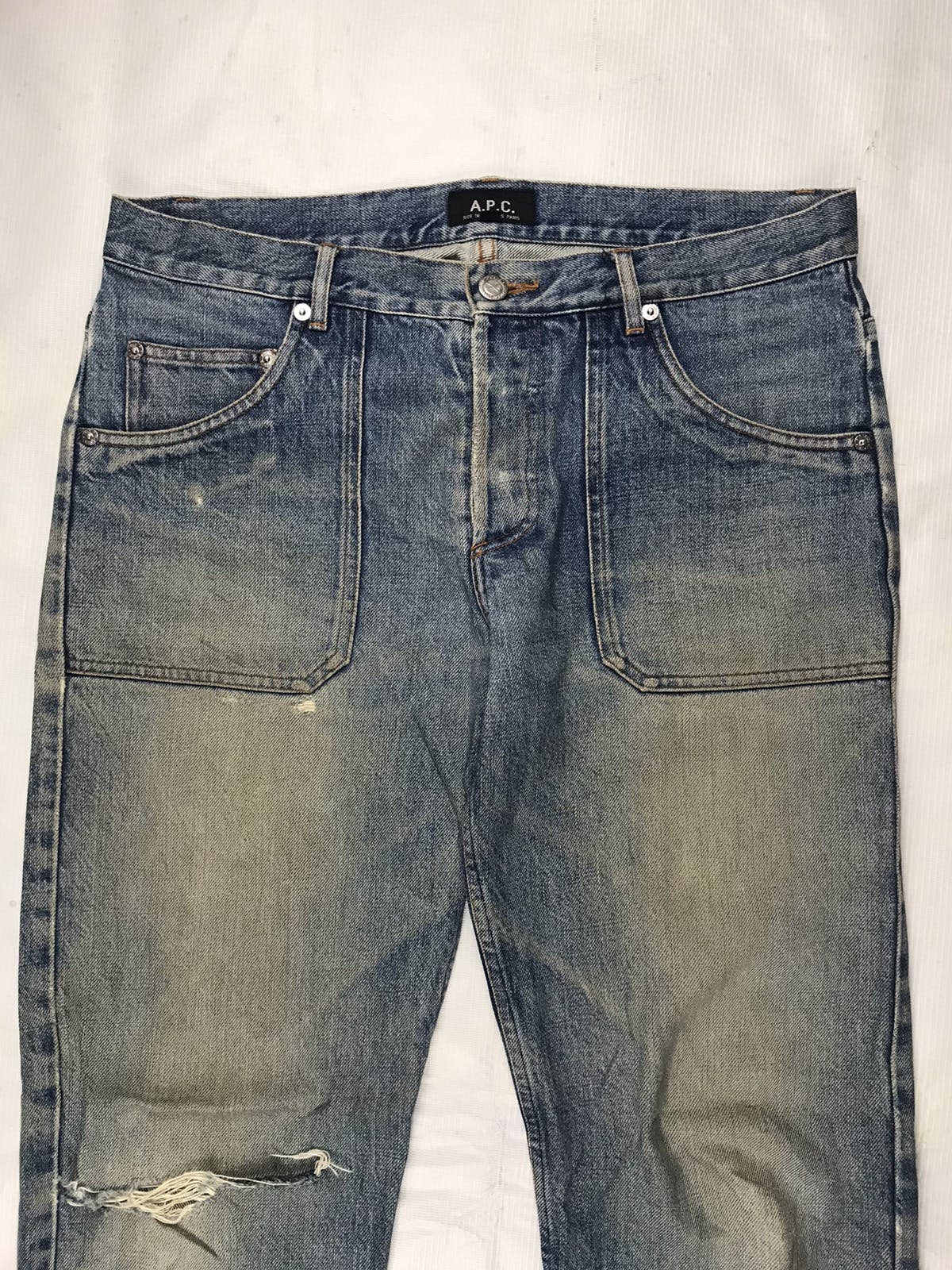 Rare!! A.P.C patch pocket distressed denim Made in Japan - 2