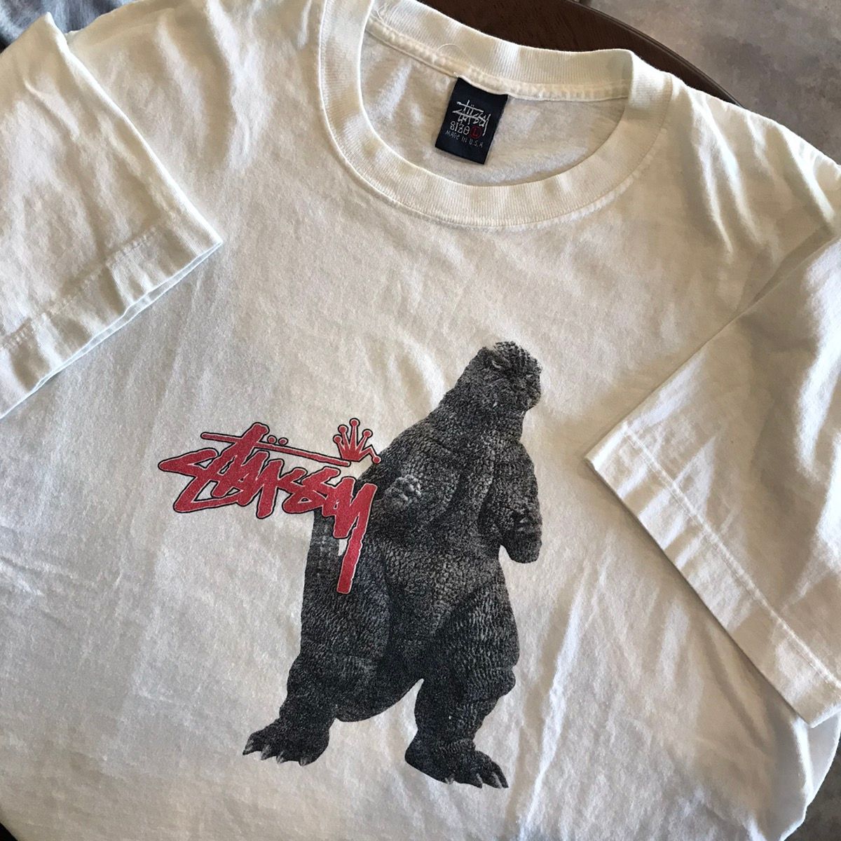 Vintage Stussy Godzilla photo print T shirt Size L/XL - 1