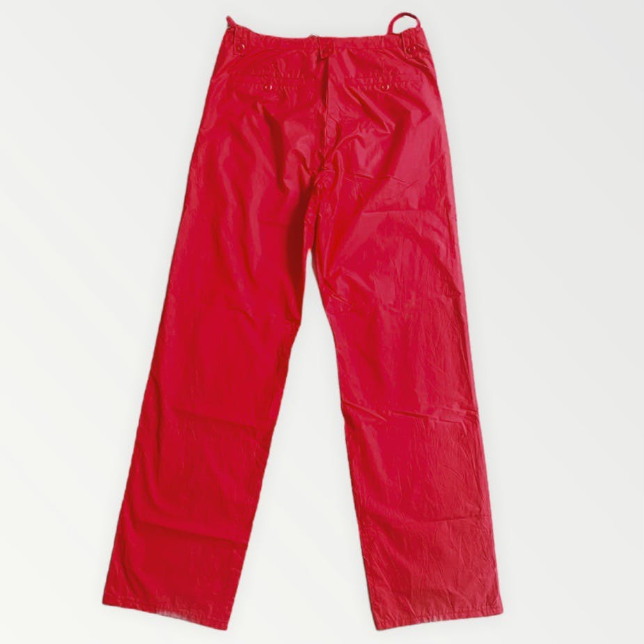 Helmut Lang Archive Red Nylon Drawstring Pants - 2