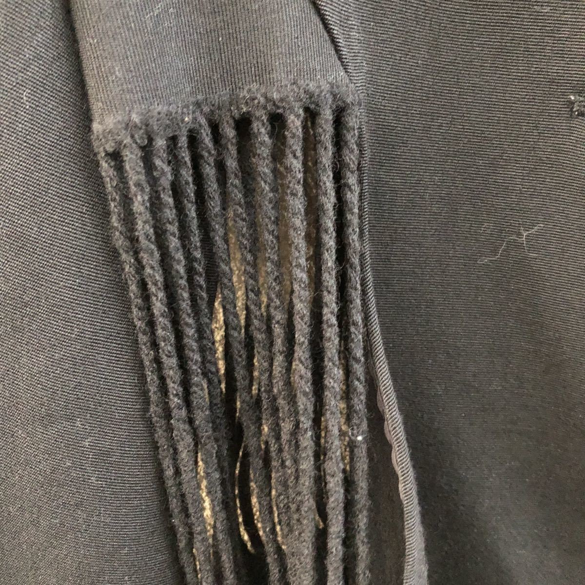 ARCHIVE 1980 Asymmetric Wrap Fringe Blazer Black Wool - 5