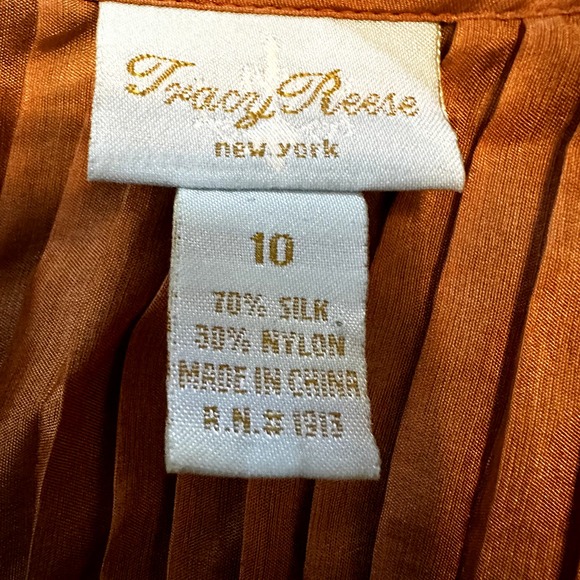 Tracy Reese 100% Silk Blouse Corset Flared Sleeves Tie Back V-Neck hotsell Orange 10