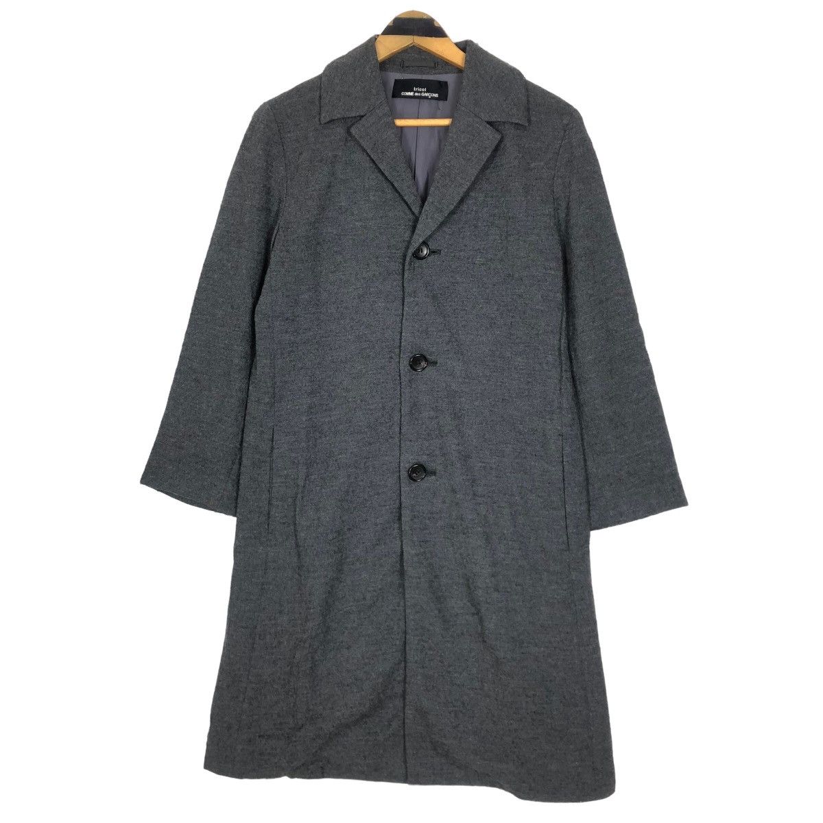 Vintage 90s Tricot Comme Des Garcons 1997 S/S Wool Car Coat - 4