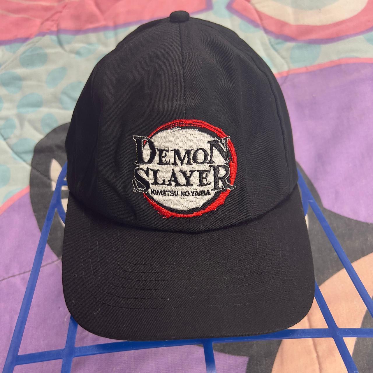 Black Demon Slayer Embroidered adjustable dad hat cap - 1