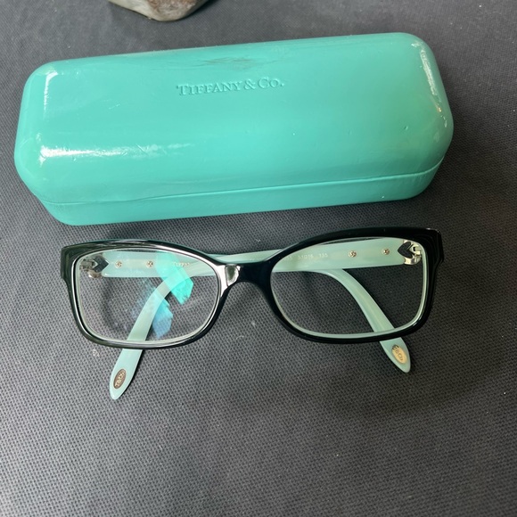 Tiffany Co. TF 2064-B Rhinestone Heart Key Rectangle Eyeglasses Frames Robin Egg - 7