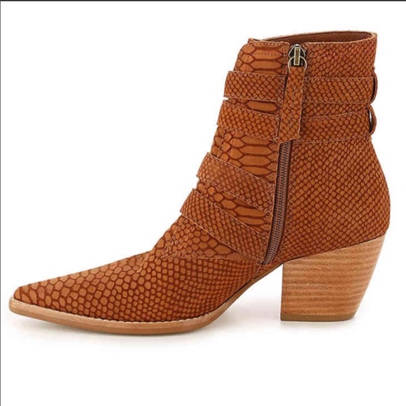 Matisse Harvey Snake Embossed Buckle Boot in Tan - 11