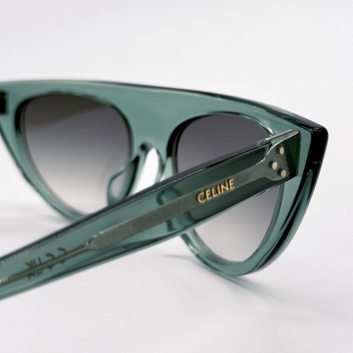 NEW CELINE CL40228I 93B GREEN GREY CAT EYE WOMEN SUNGLASSES - 6