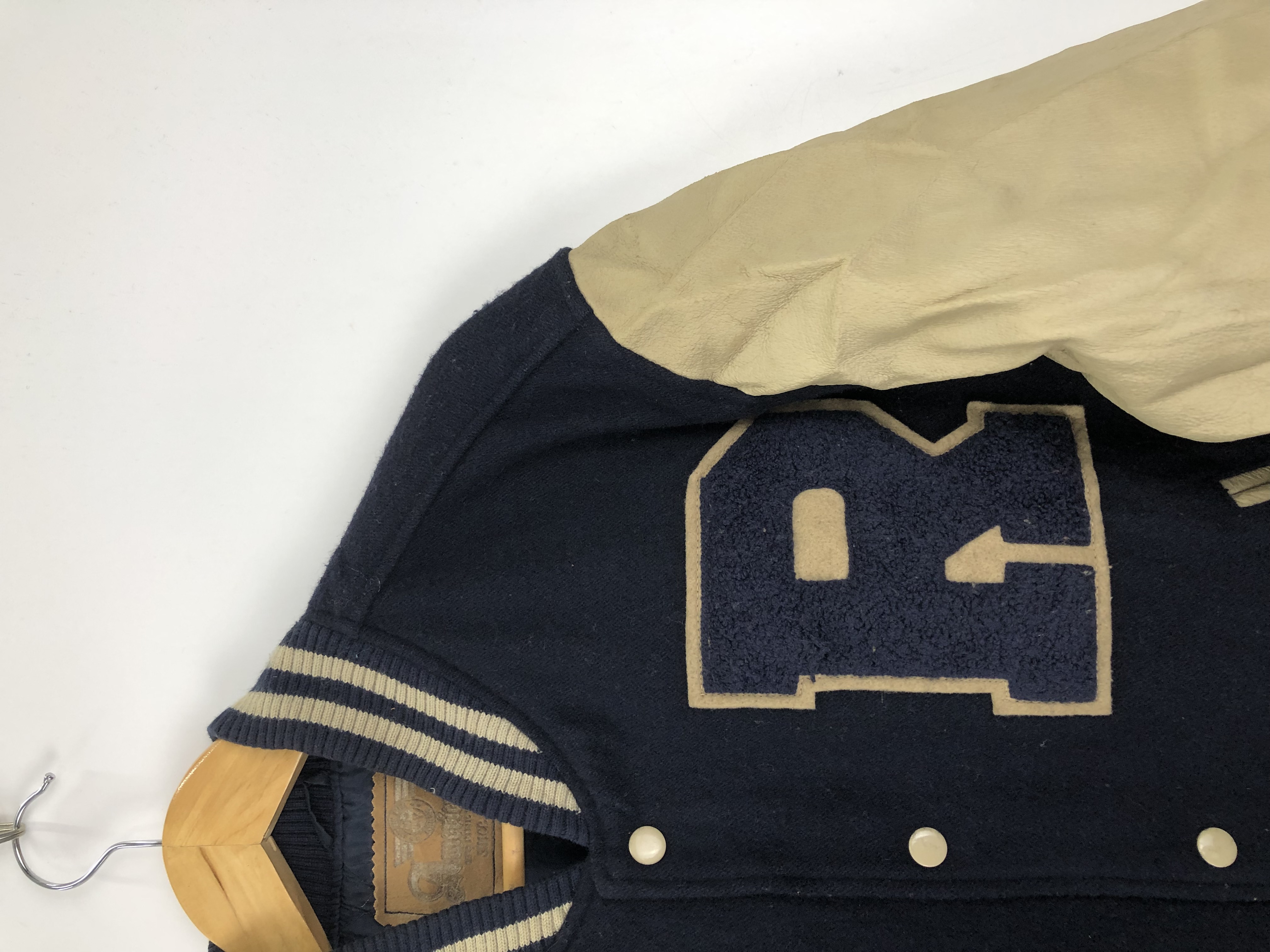 Vintage - Vintage 90s Japanese Brand Sleeve Leather Varsity Jacket - 4