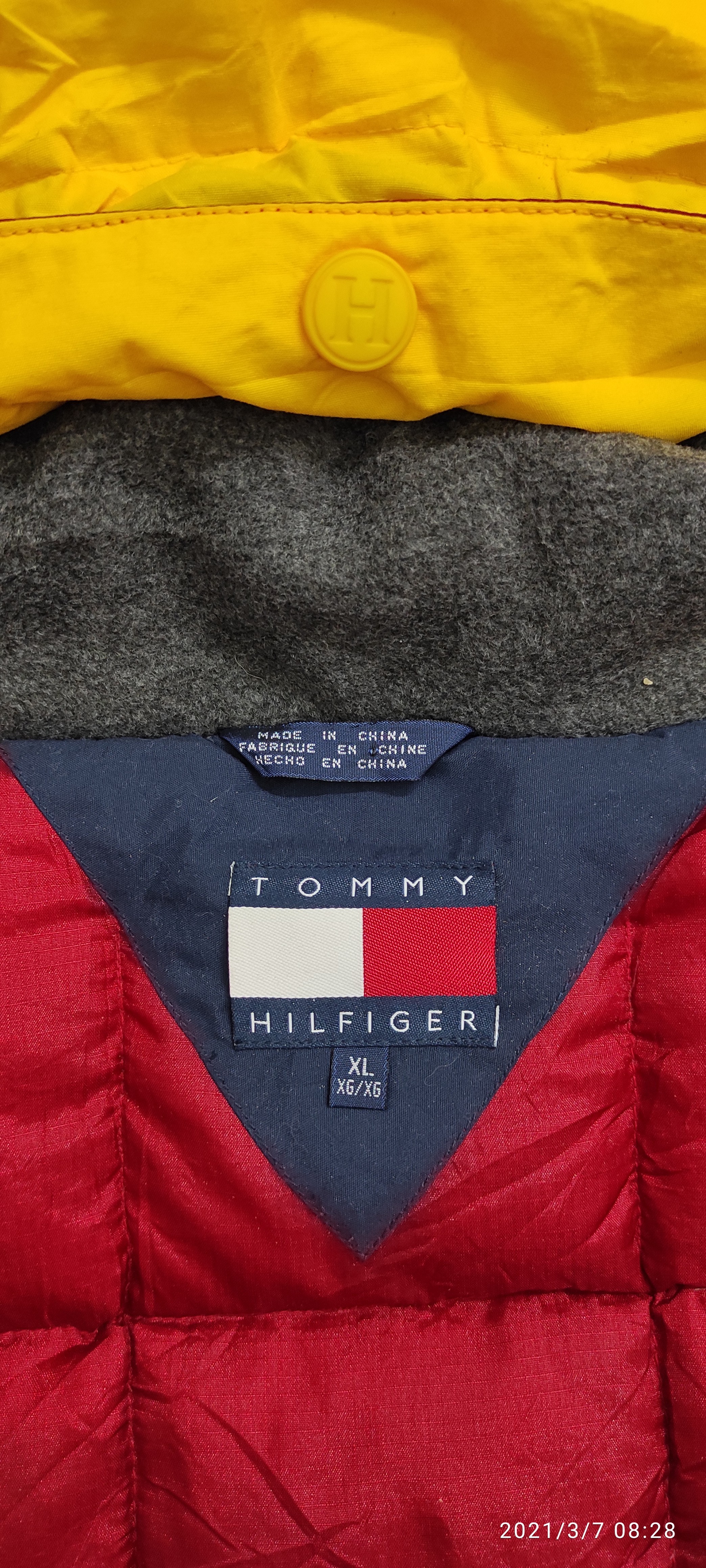 Tommy Hilfiger - Vintage 90's Tommy Hilfiger Duck Down Puffer Anorak hidden coat Jacket - 3