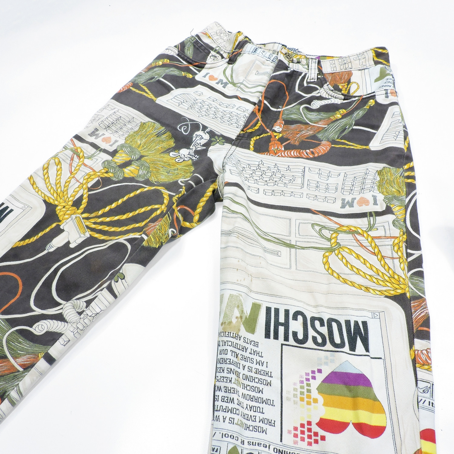 MOSCHINO JEANS POP ART ALL OVERPRINT DENIM PANTS - 13