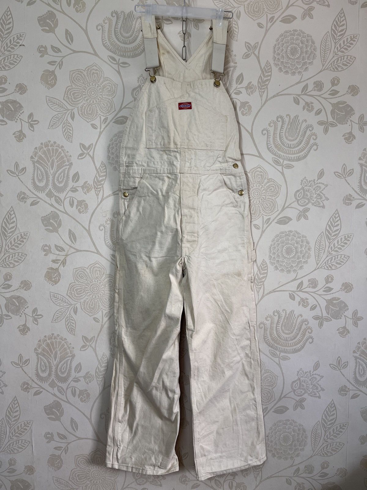 Vintage Workers Dickies Overalls Gold Buttons Made In USA - 2