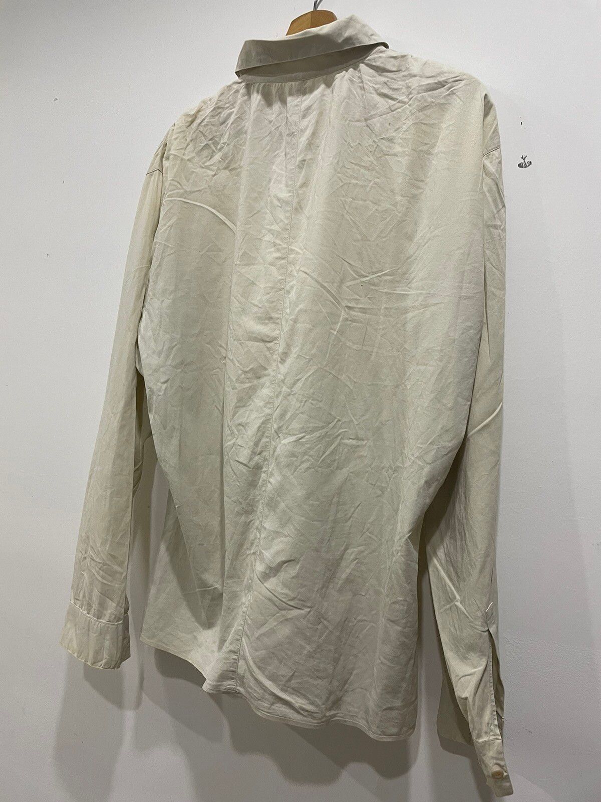 Early 2000s Miu Miu Elastane Khaki Button Up Shirt - 18