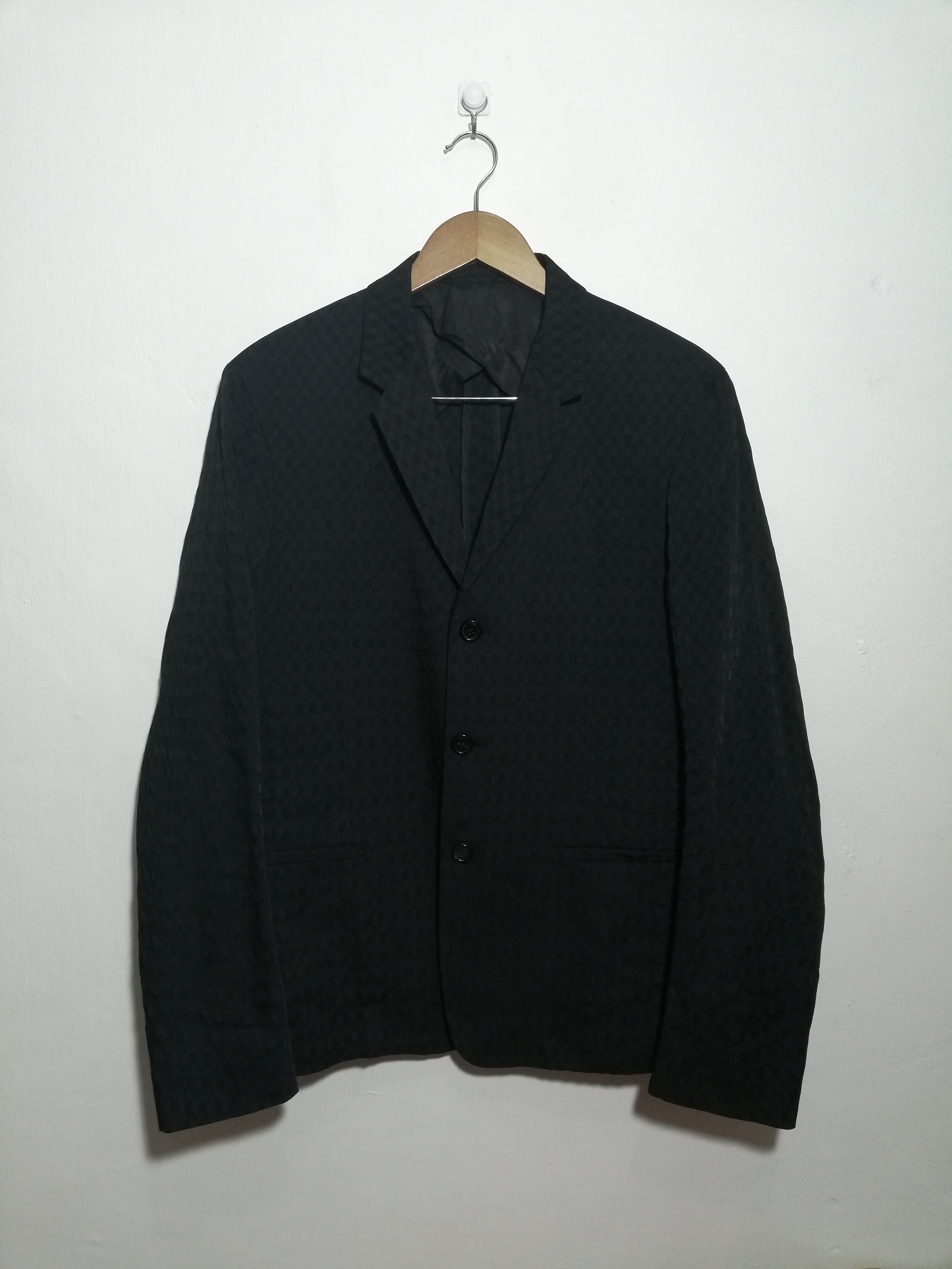 Jacquard Checkerboard Blazer Jacket - 1