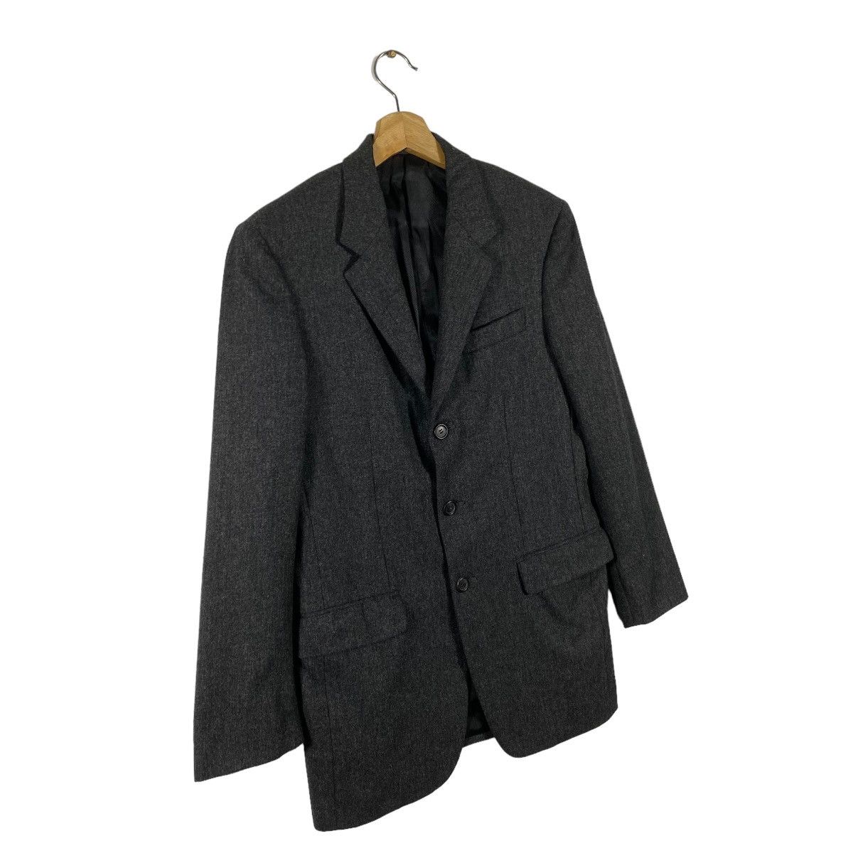 Vintage Prada Wool Blazer Size 46 Dark Grey Colour - 3