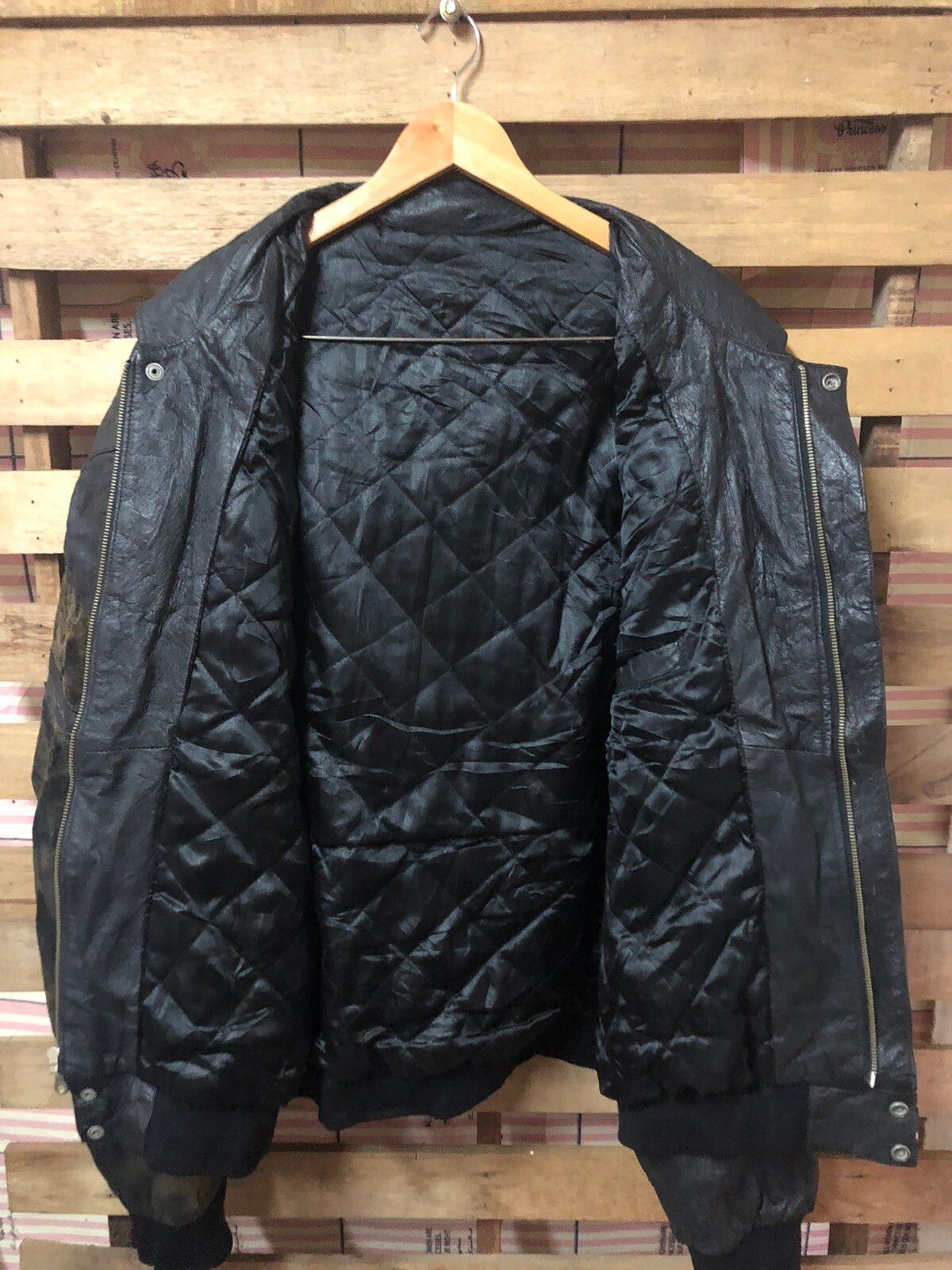 Vintage Jeff Hamilton X Raiders Sun Faded Leather Jacket - 3
