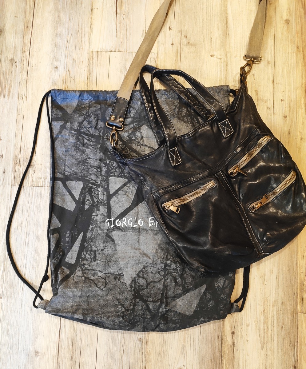 Giorgio Brato - Big washed leather crossbody bag.Like Guidi or Marsell - 5