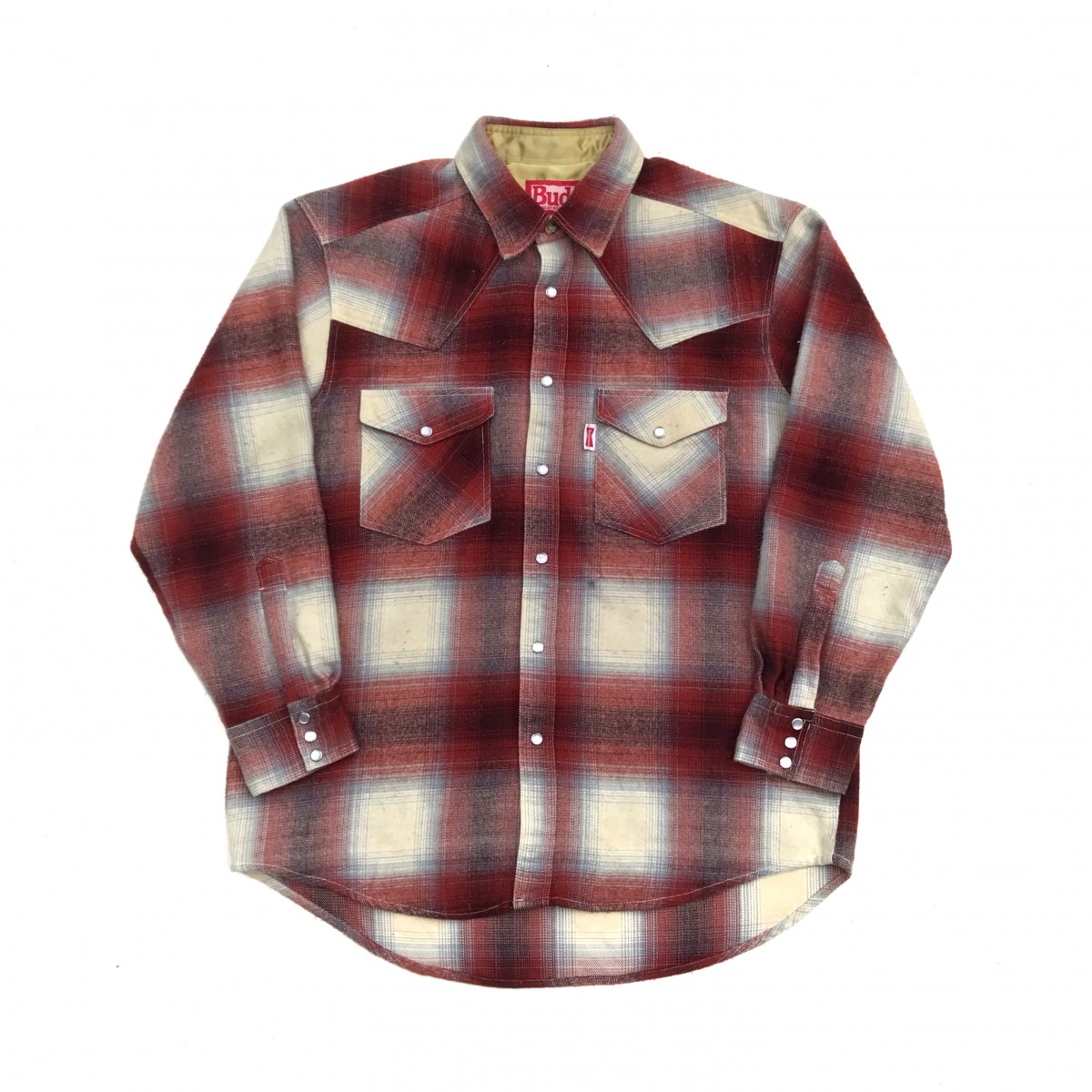 Budweiser - Rare Vintage 90s Budweiser Pearl SnapButton Western Shirt - 1