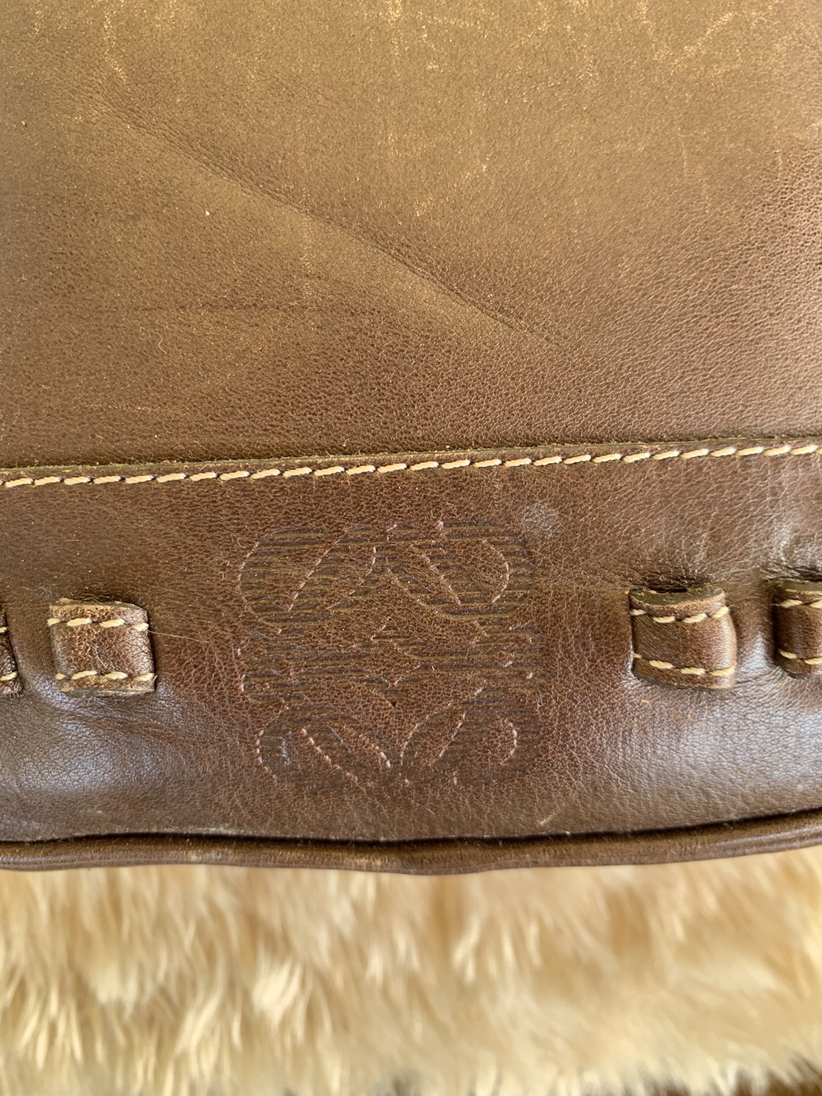 Vintage Loewe Leather Shoulder Bag - 6