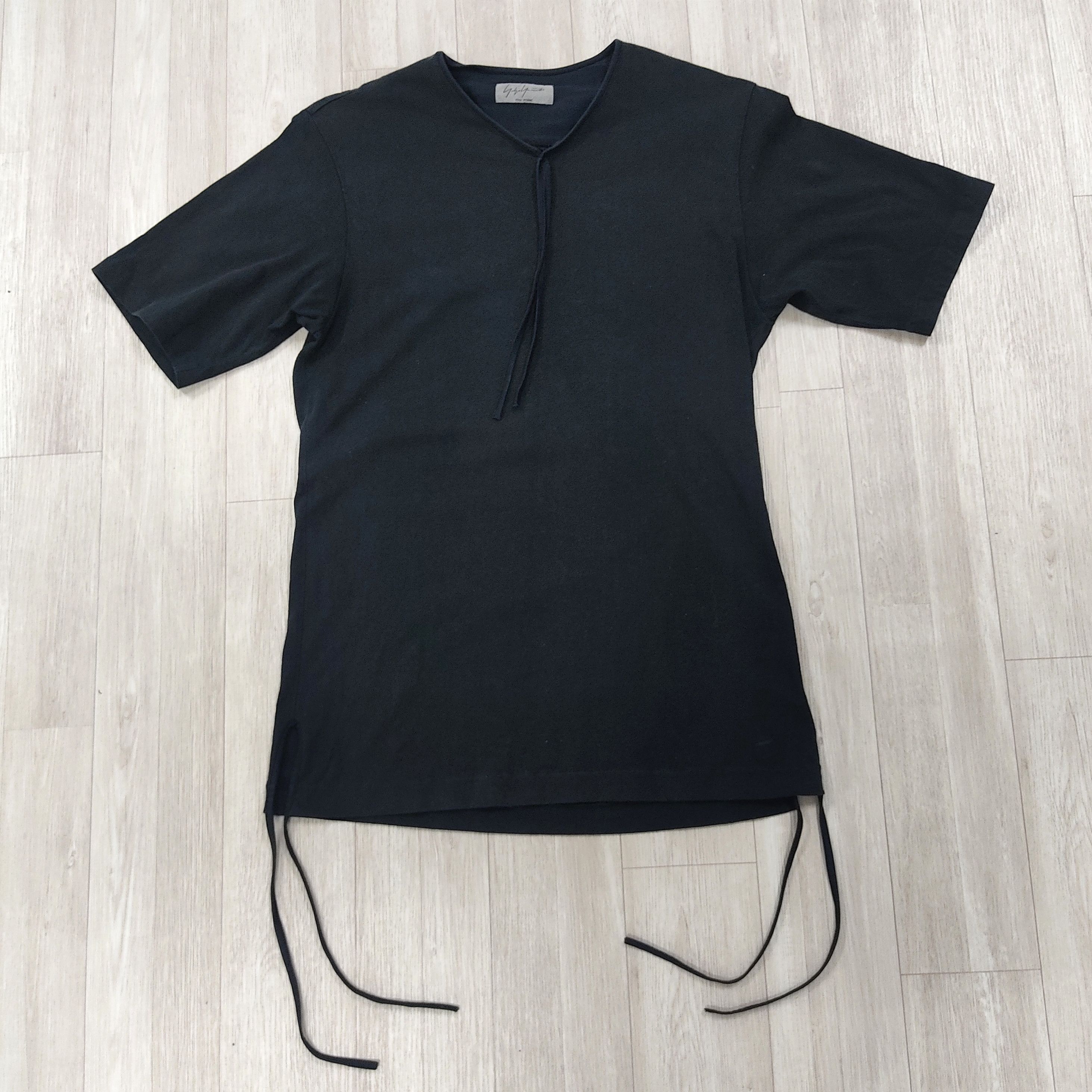 Vintage YOHJI YAMAMOTO POUR HOMME Lace Up T-shirt - 4