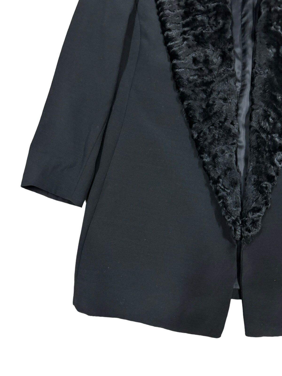 Vtg🔥Authentic Gianni Versace Faux Fur Trim Button Less Coat - 8