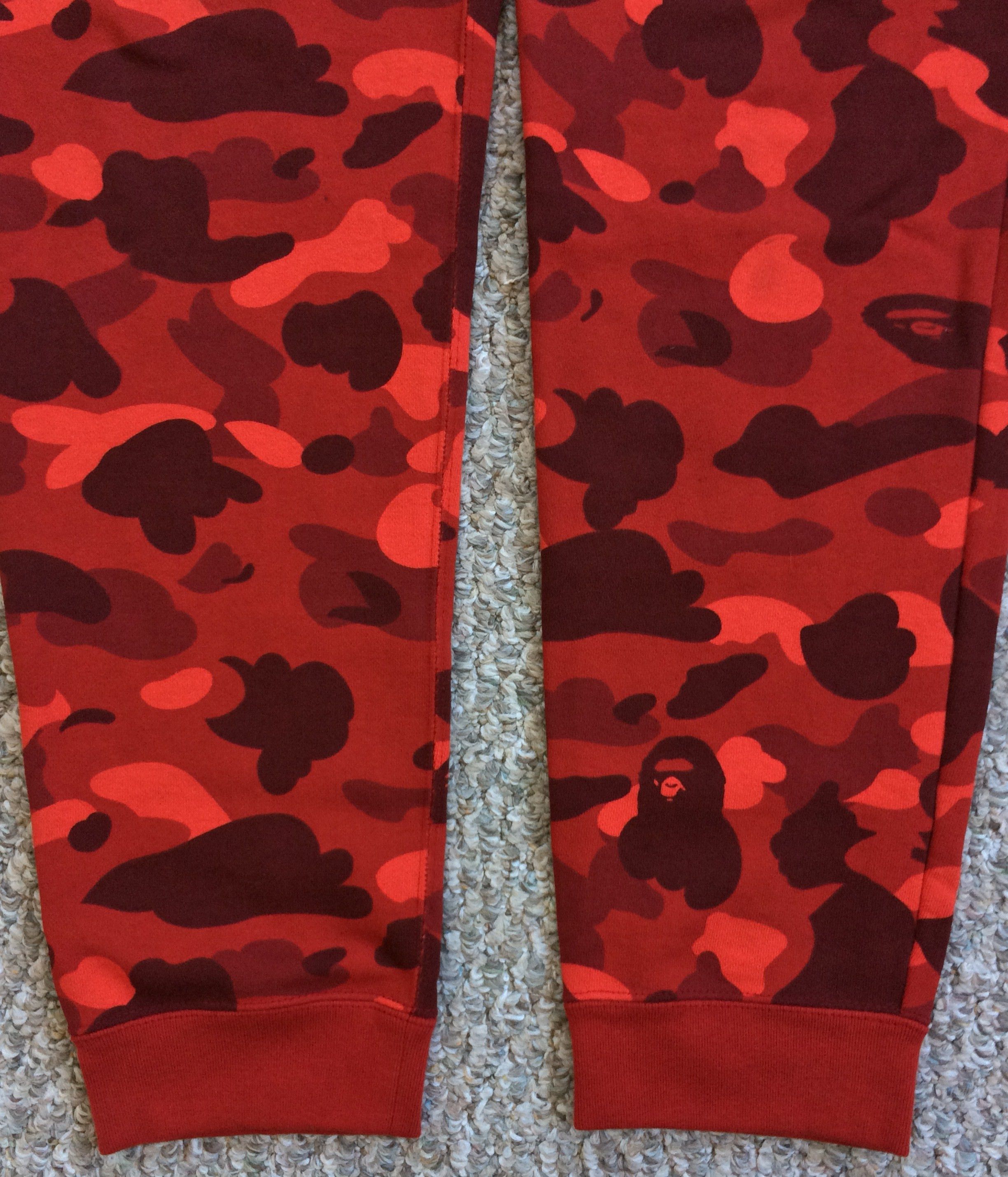 NEW Bape Red Camo Sweatpants size XL - 4