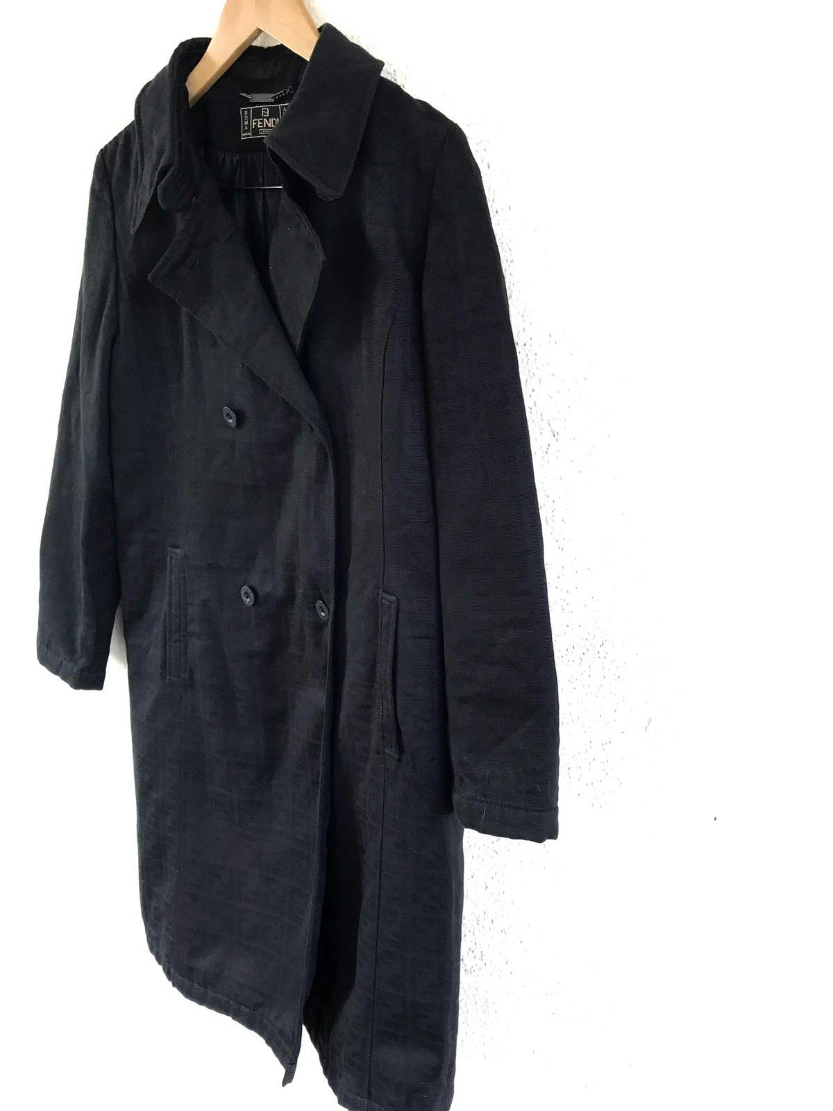 FENDI Monogram Zucca Black Trench Coat Long Jacket - 4