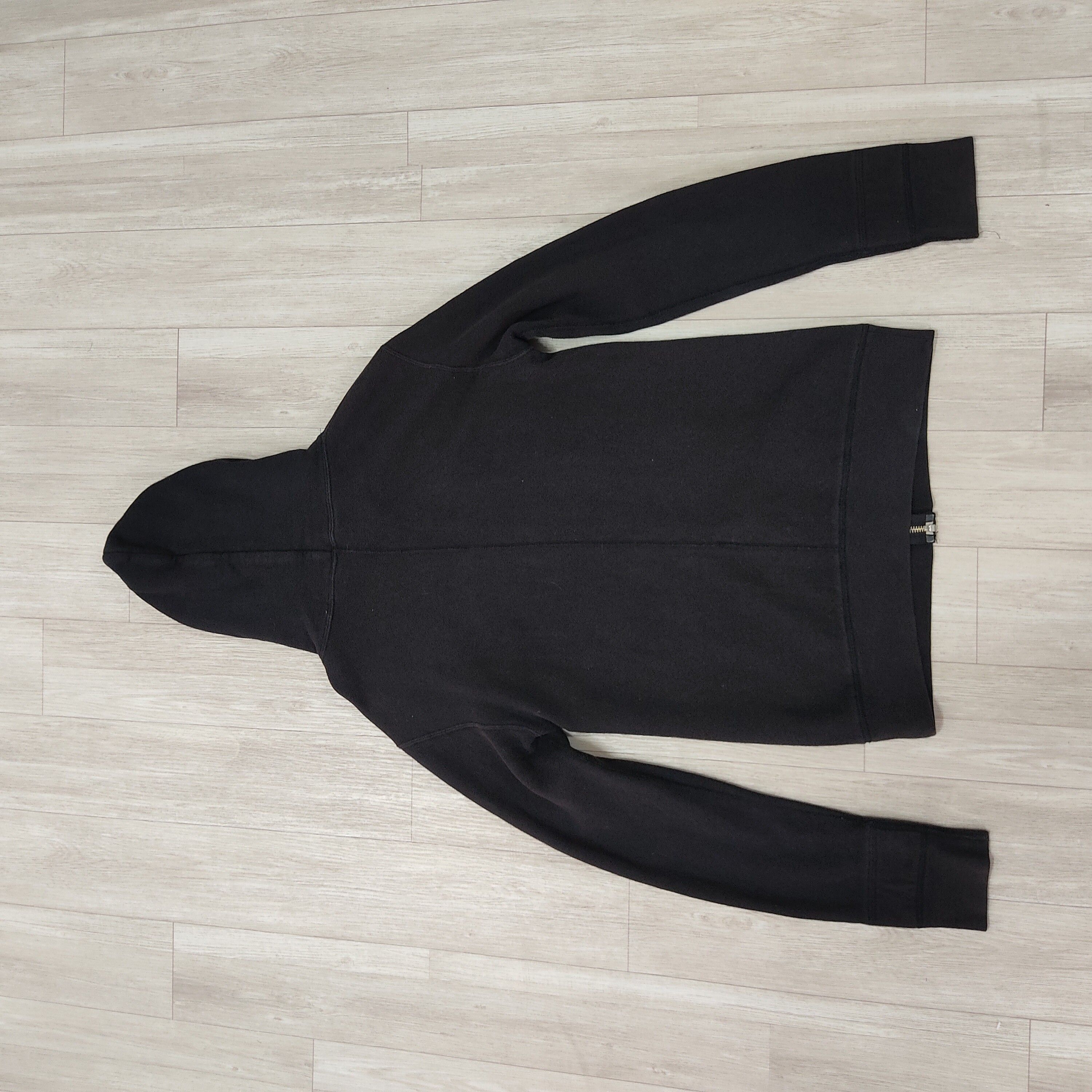 N. HOOLYWOOD Plain Black Zipper Hoodie Sweatshirt - 10