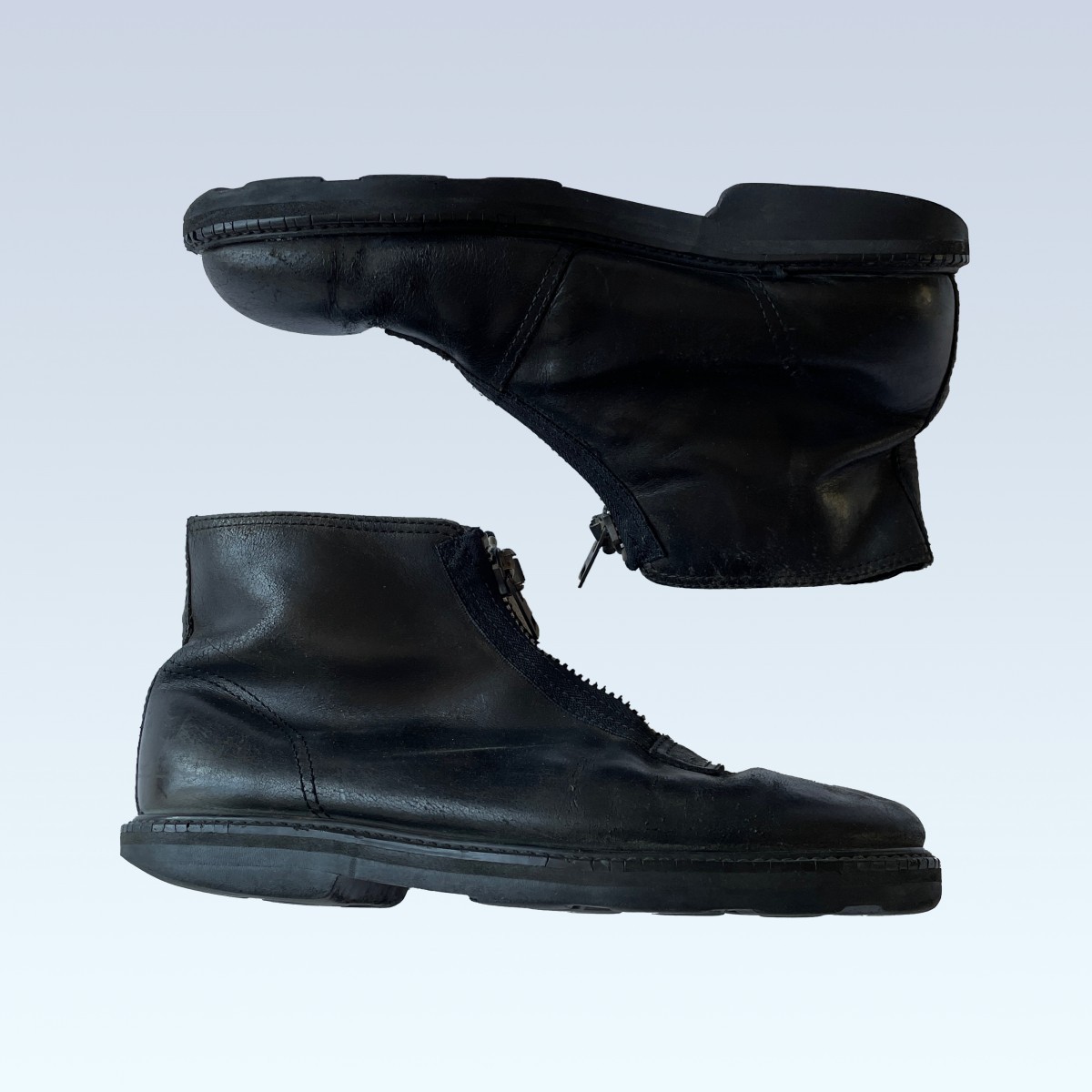 YYPH Front Zip Leather Boot (AW89) - 2