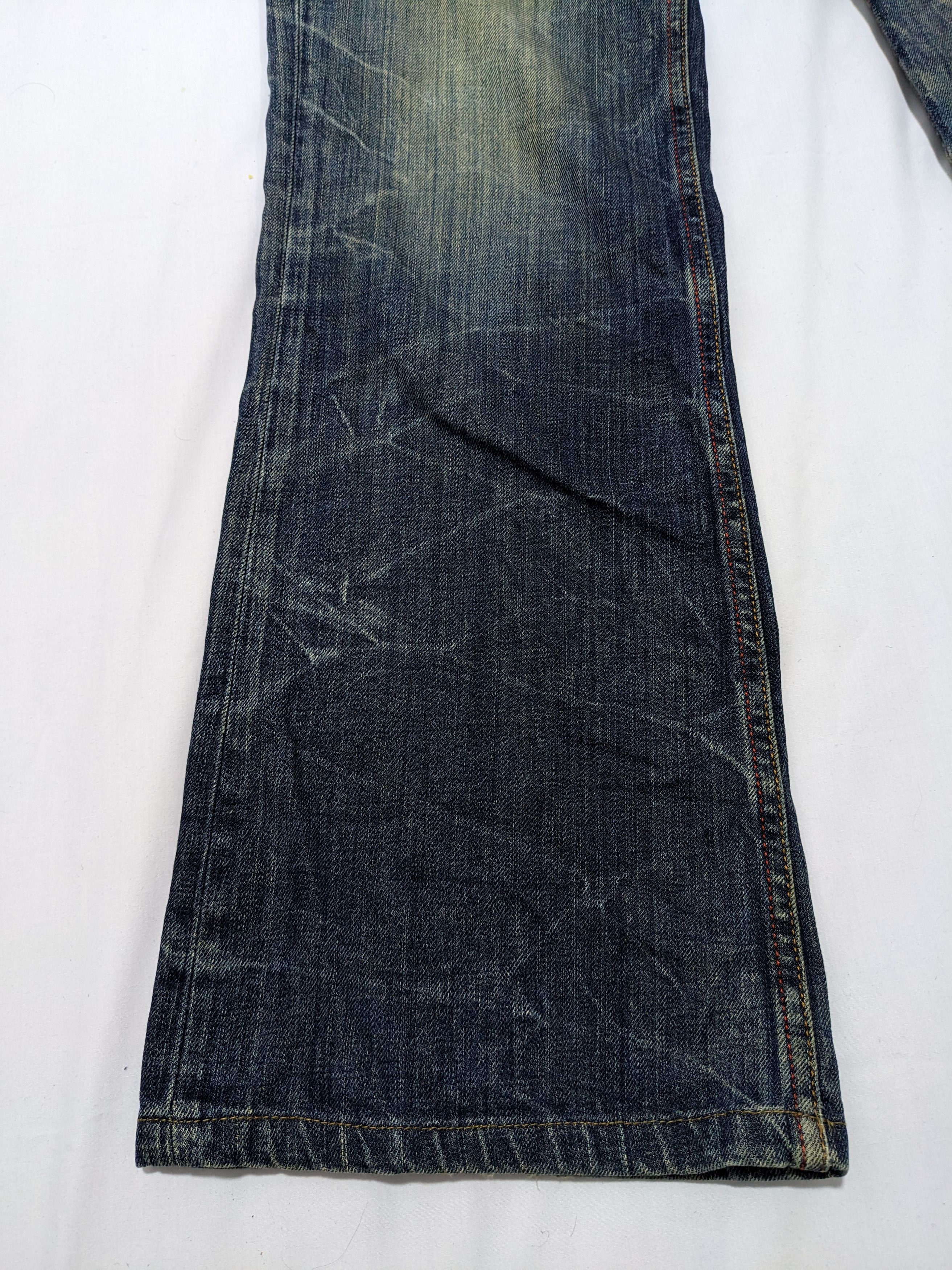If Six Was Nine - Riobera Studded Zipper Flare Denim Wash Low Rise Jeans - 4