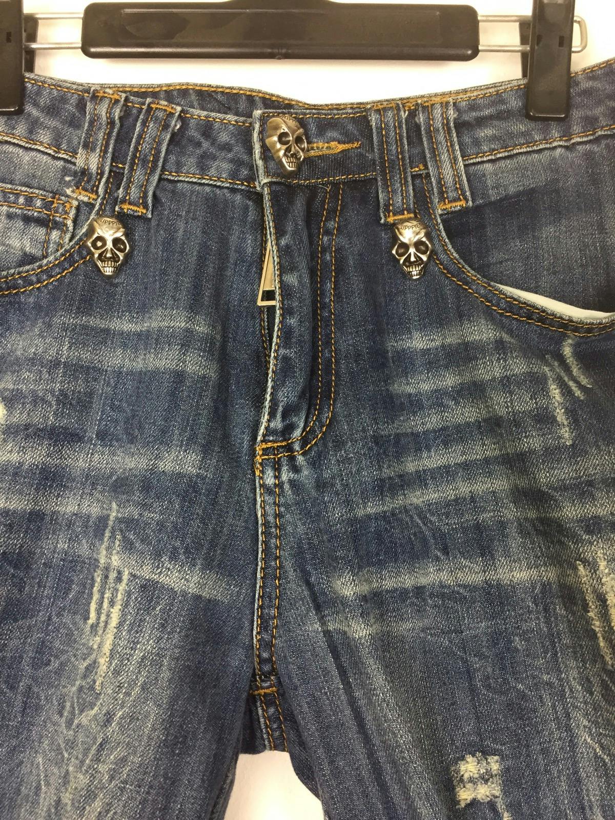 Philip Plien skull design distress jeans - 3