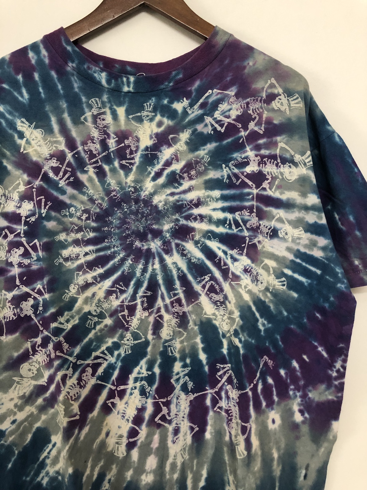 Vintage - Vintage 90’s Grateful Dead Spiral Bones Tie Dye Band T-Shirt - 2