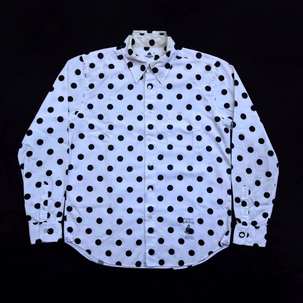 SS08 Green Polka Dots Blues Skull Button ups - 1