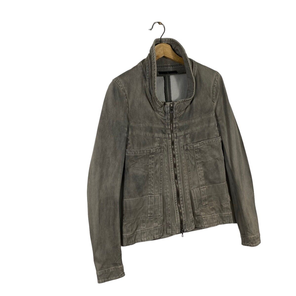 Julius Ss11 Knit Denim Jacket Size 1 (s) Grey Colour - 4