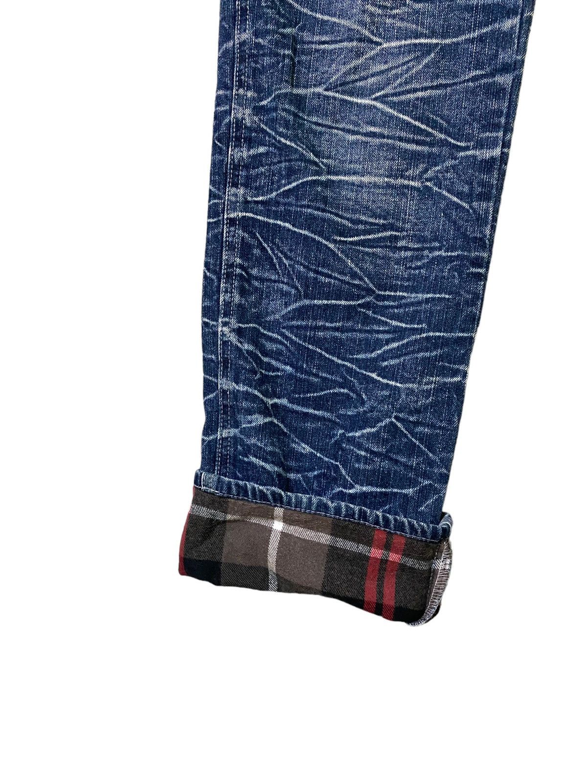 Japanese Brand - JACK SERIKA POEM Acid Wash Tartan Legs Denim Pant - 8