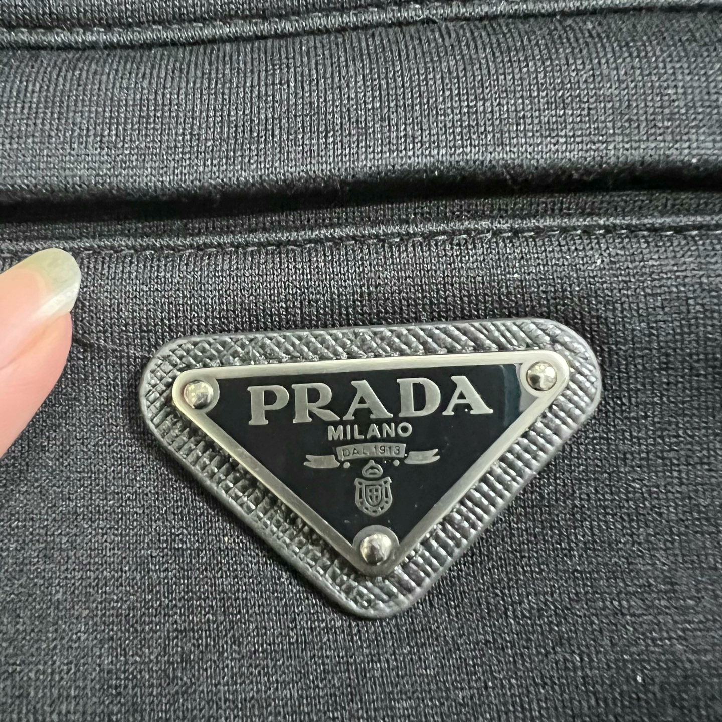 Prada triangle logo patchwork sweatshirt - 4