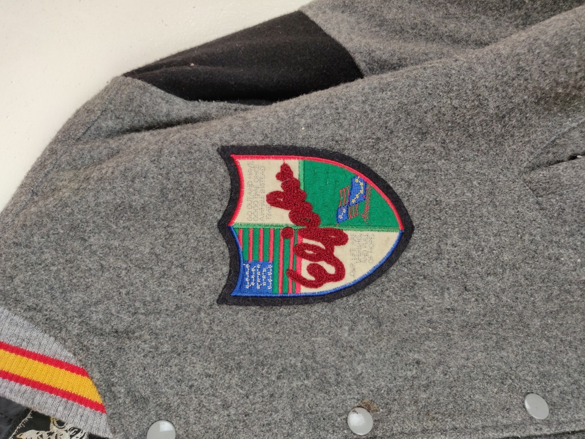 Varsity - Eljohn Classic Grey Wool Jacket Bomber Streetwear - 7
