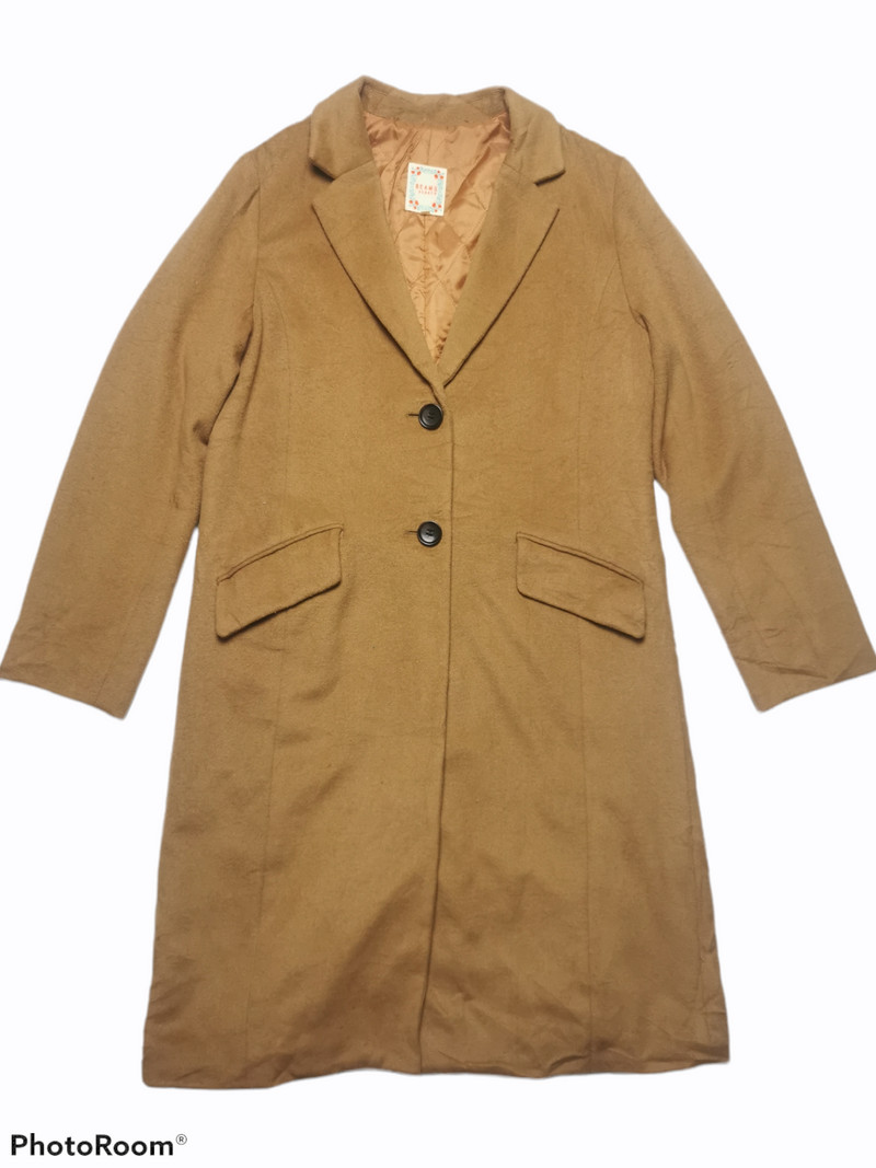 Vintage Japanese Beams Hearts Wool Trench Coat Jacket - 1